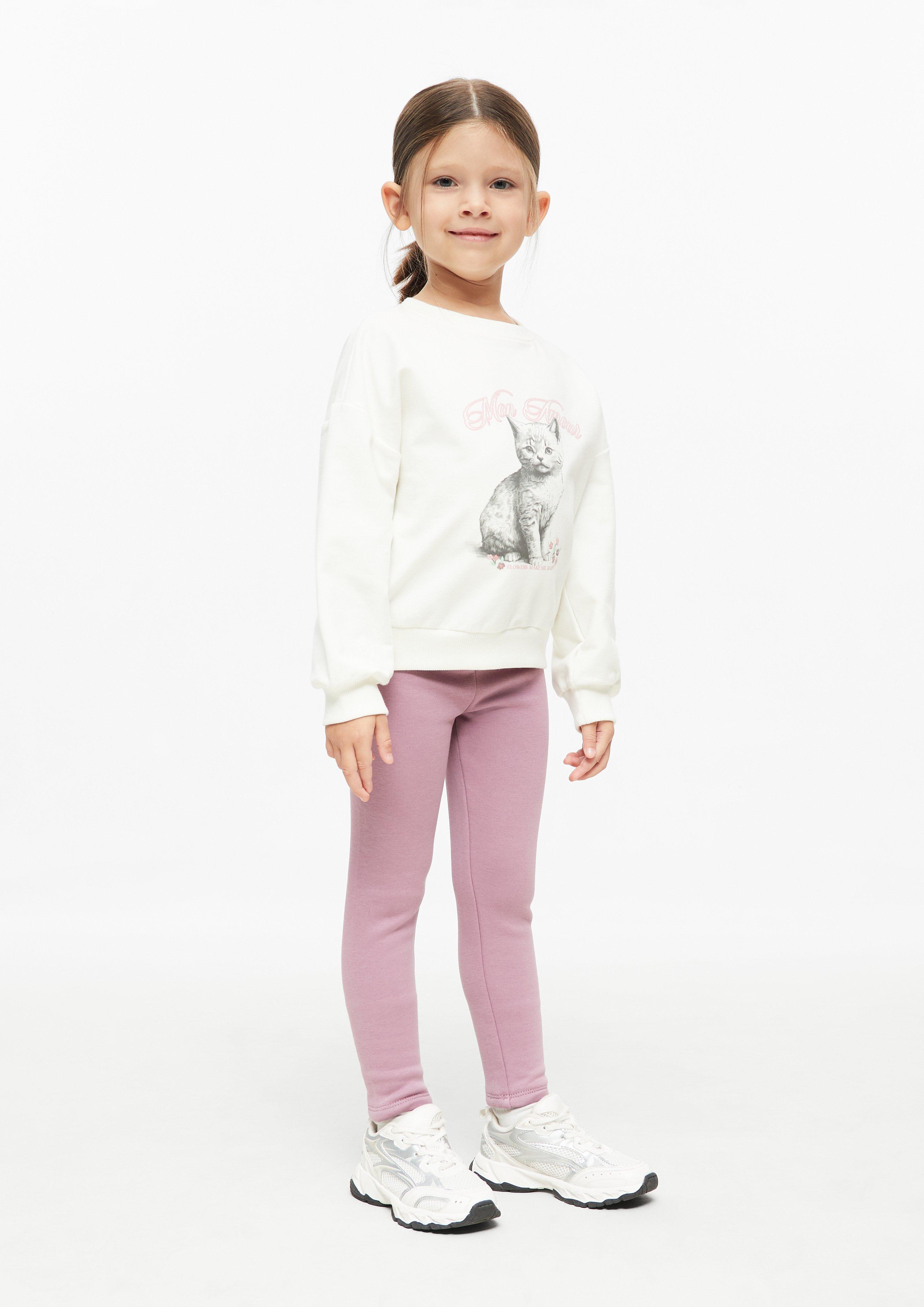 Junior Thermofleece-legging met elastische tailleband in roze van s.Oliver