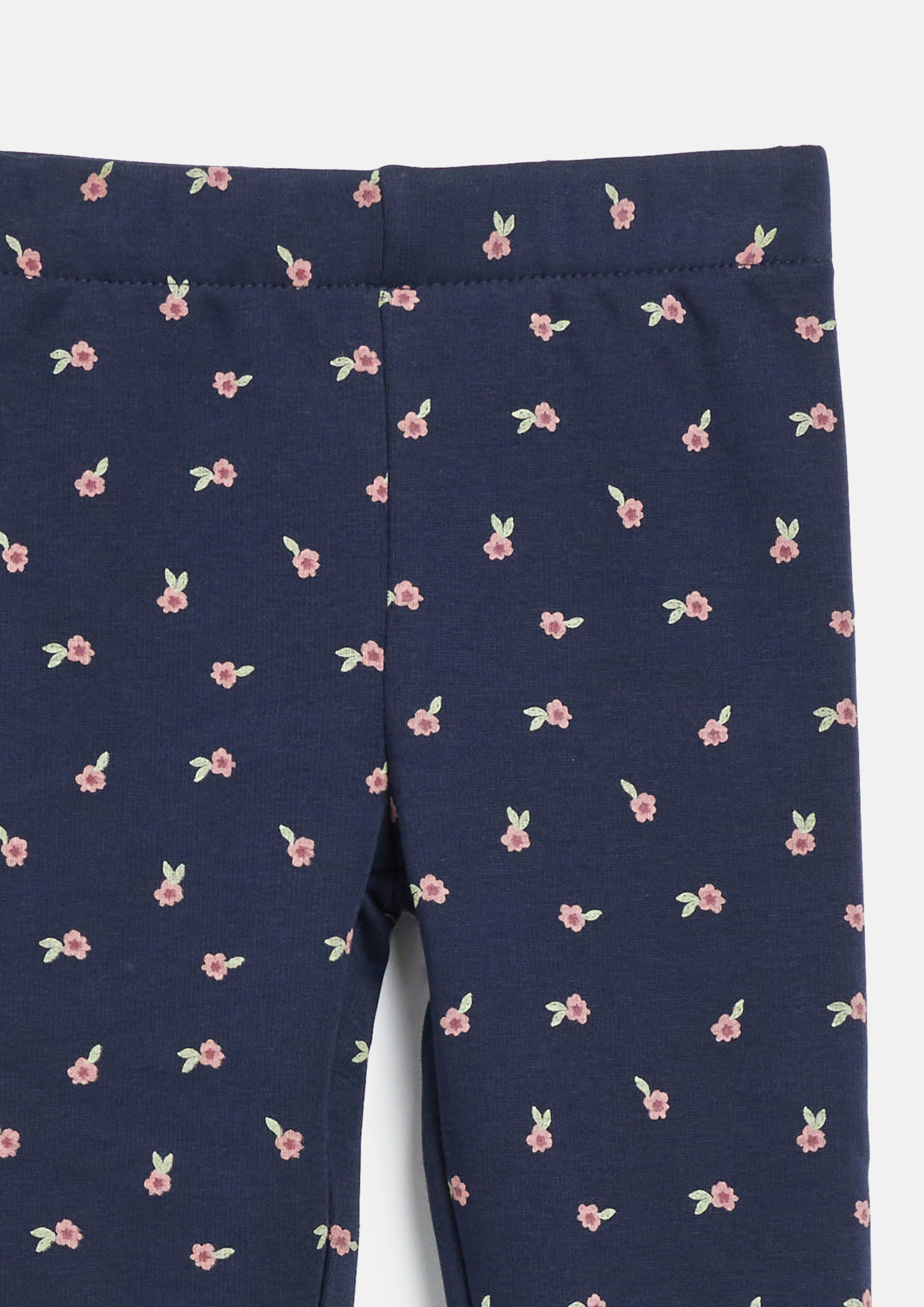 Junior Leggings en polaire thermique à motif floral en bleu de s.Oliver