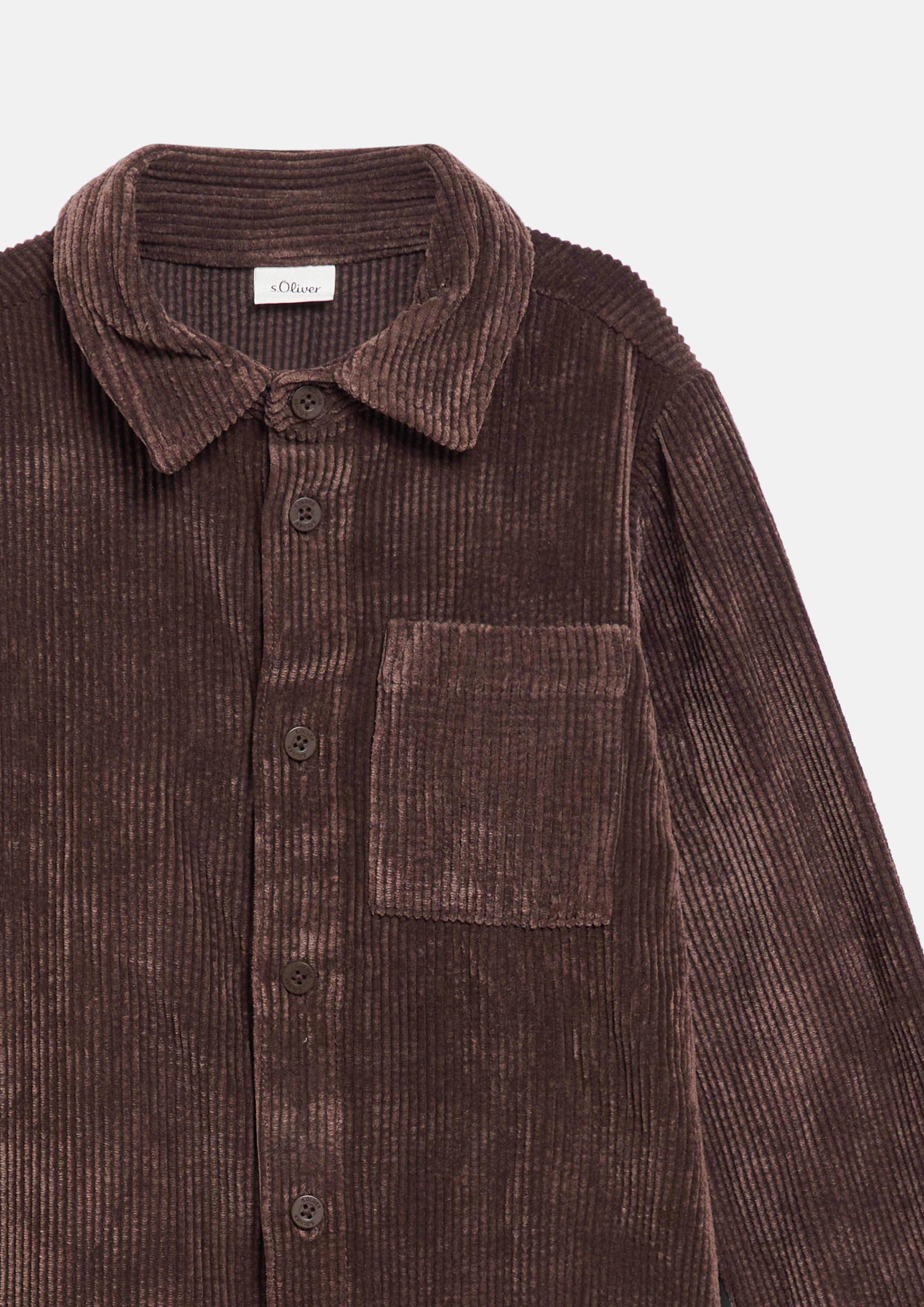 Kinder Overshirt aus Cord mit Brusttasche in braun von s.Oliver