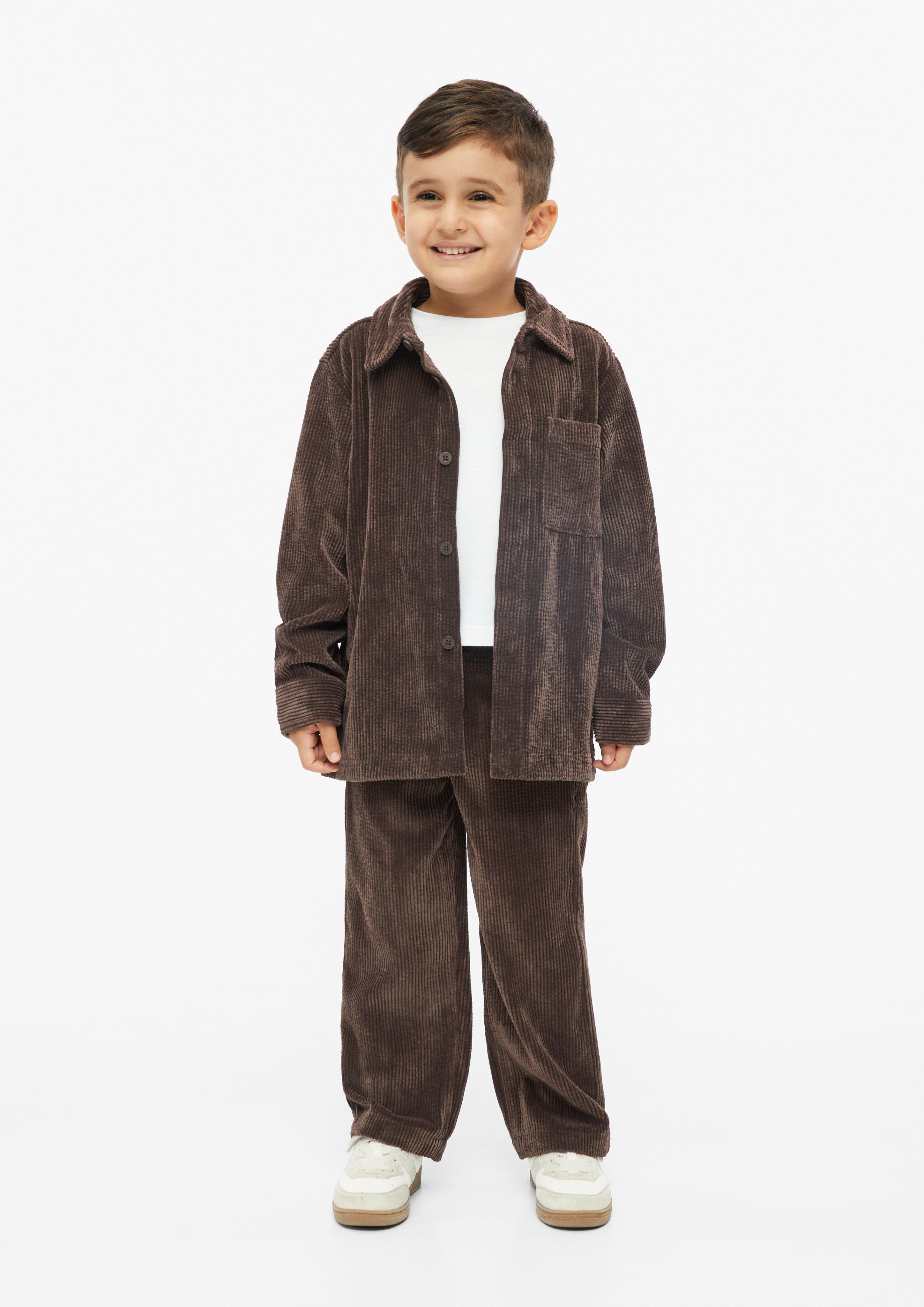 Kinder Overshirt aus Cord mit Brusttasche in braun von s.Oliver