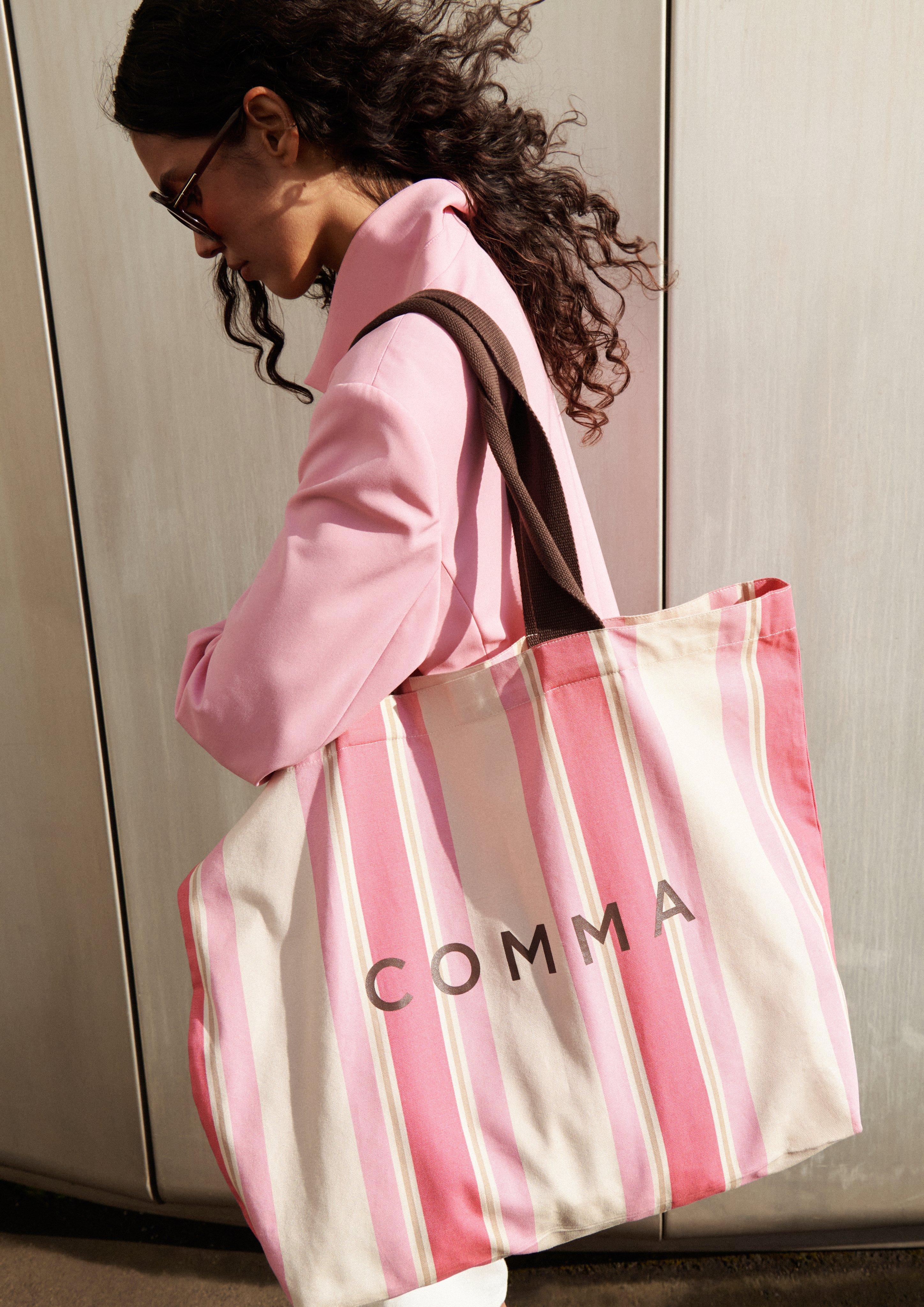 Gestreifter Canvas Shopper in  von COMMA
