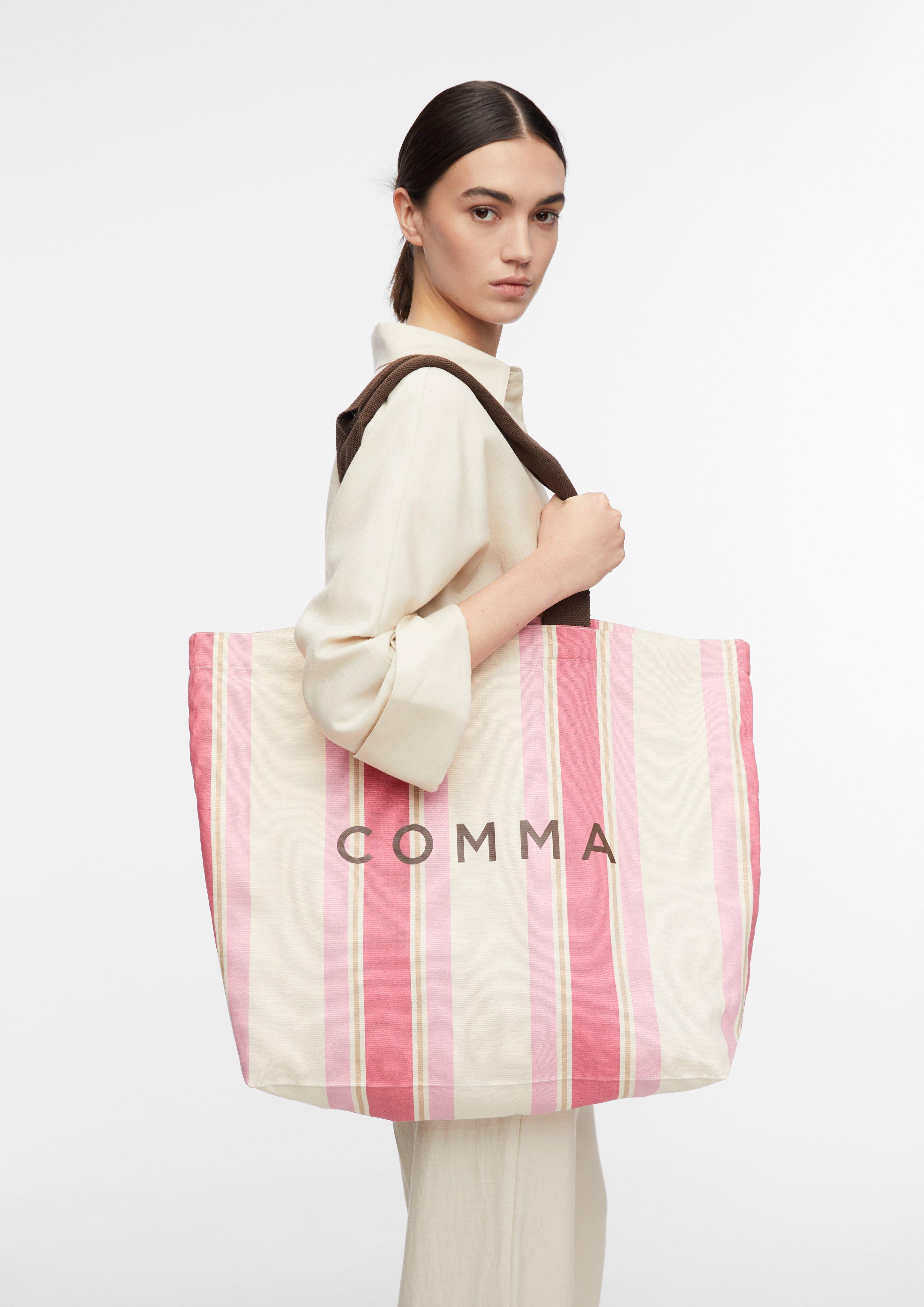 Gestreifte Canvas Shopper in  von COMMA