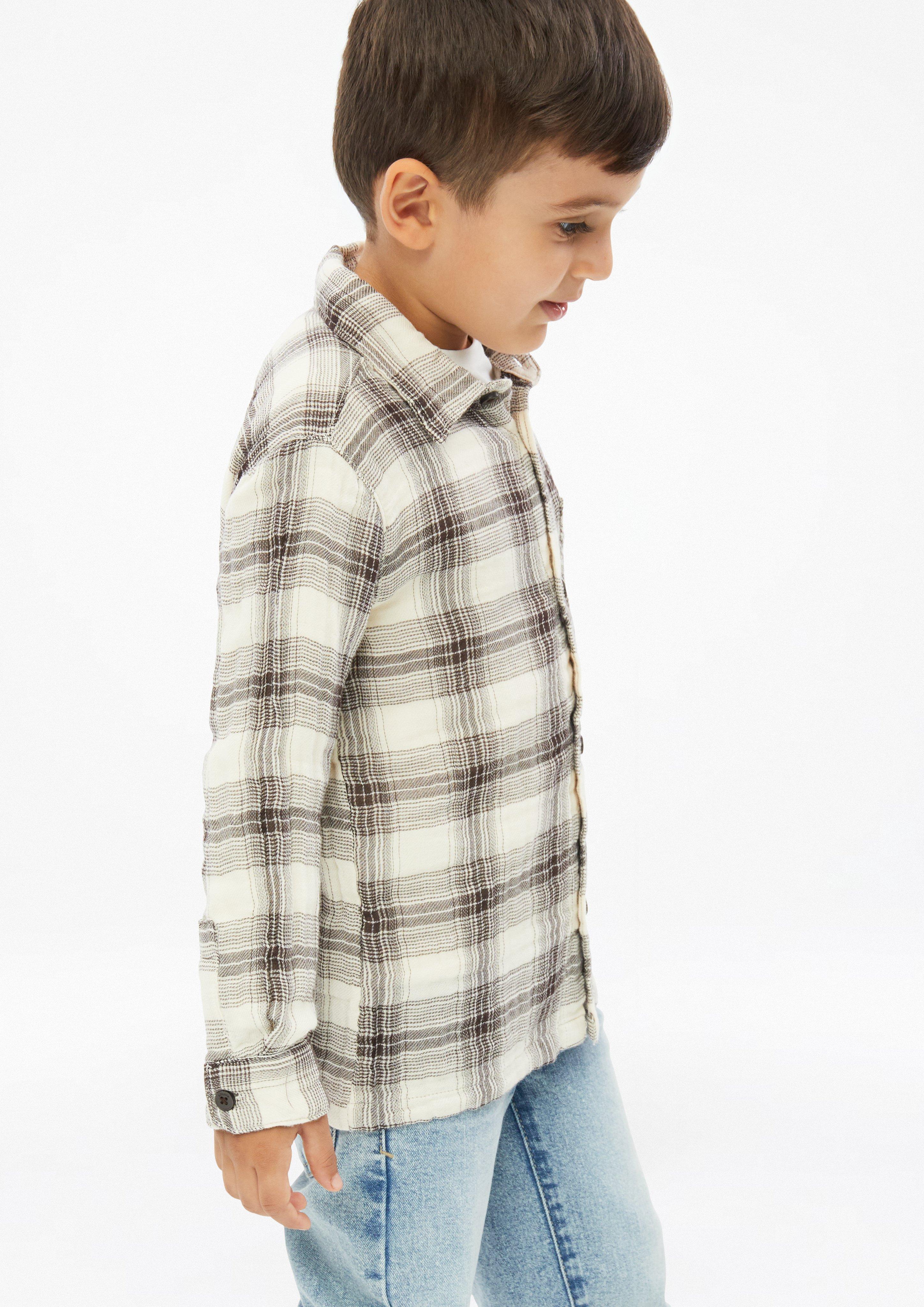 Kinder Weiches Karohemd in beige von s.Oliver