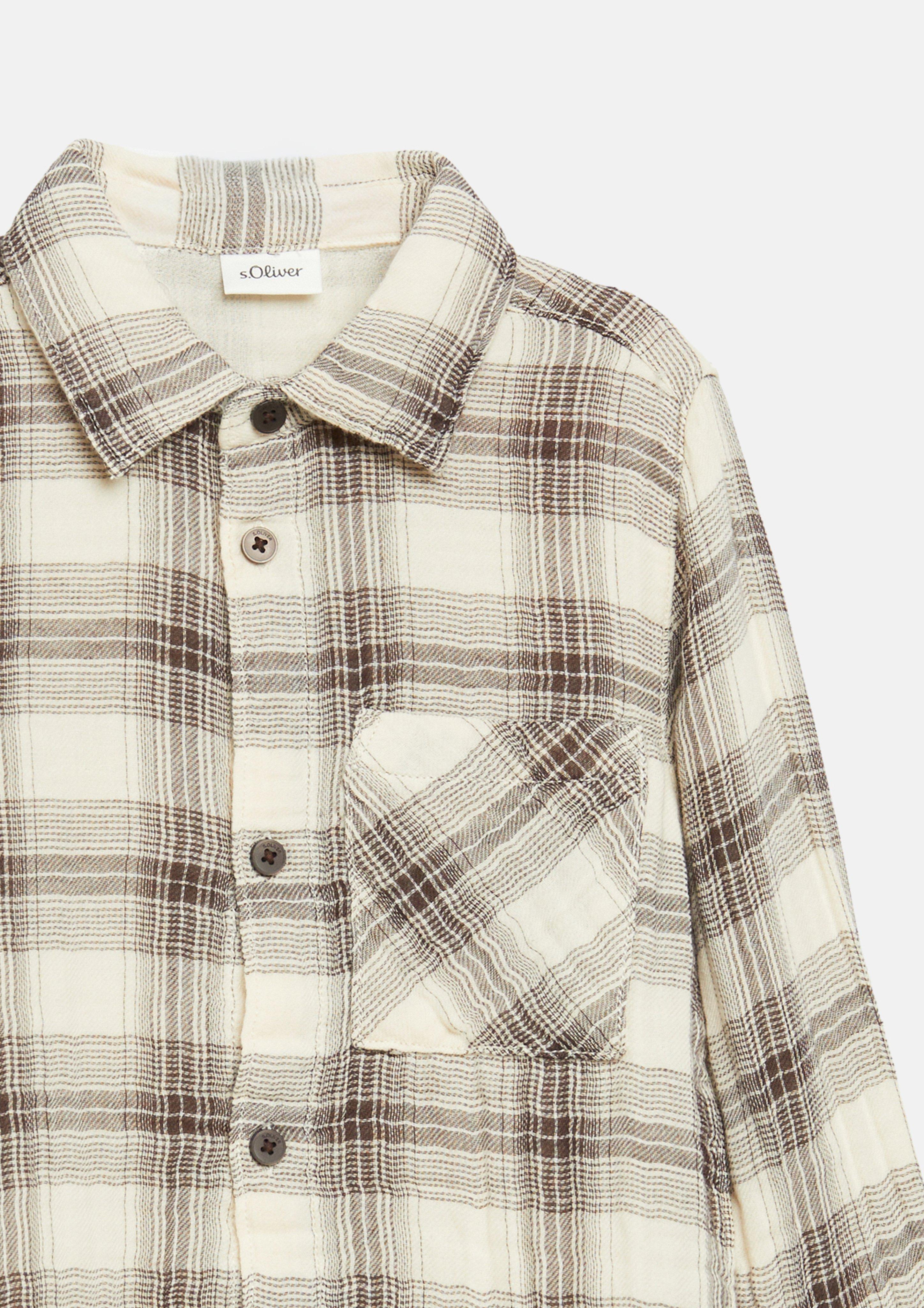 Kinder Weiches Karohemd in beige von s.Oliver