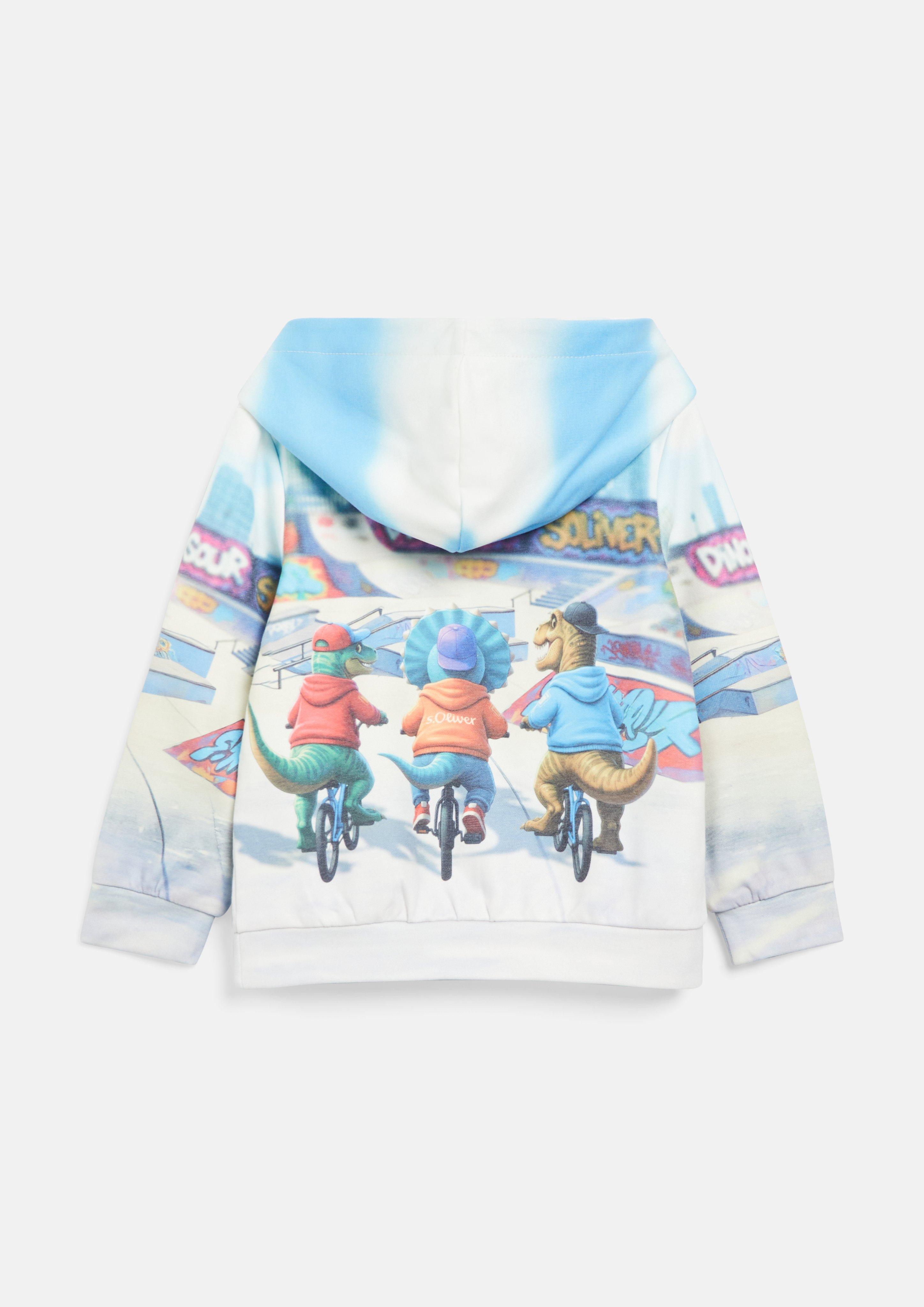 Kinder Hoodie mit All-over-Print in creme von s.Oliver
