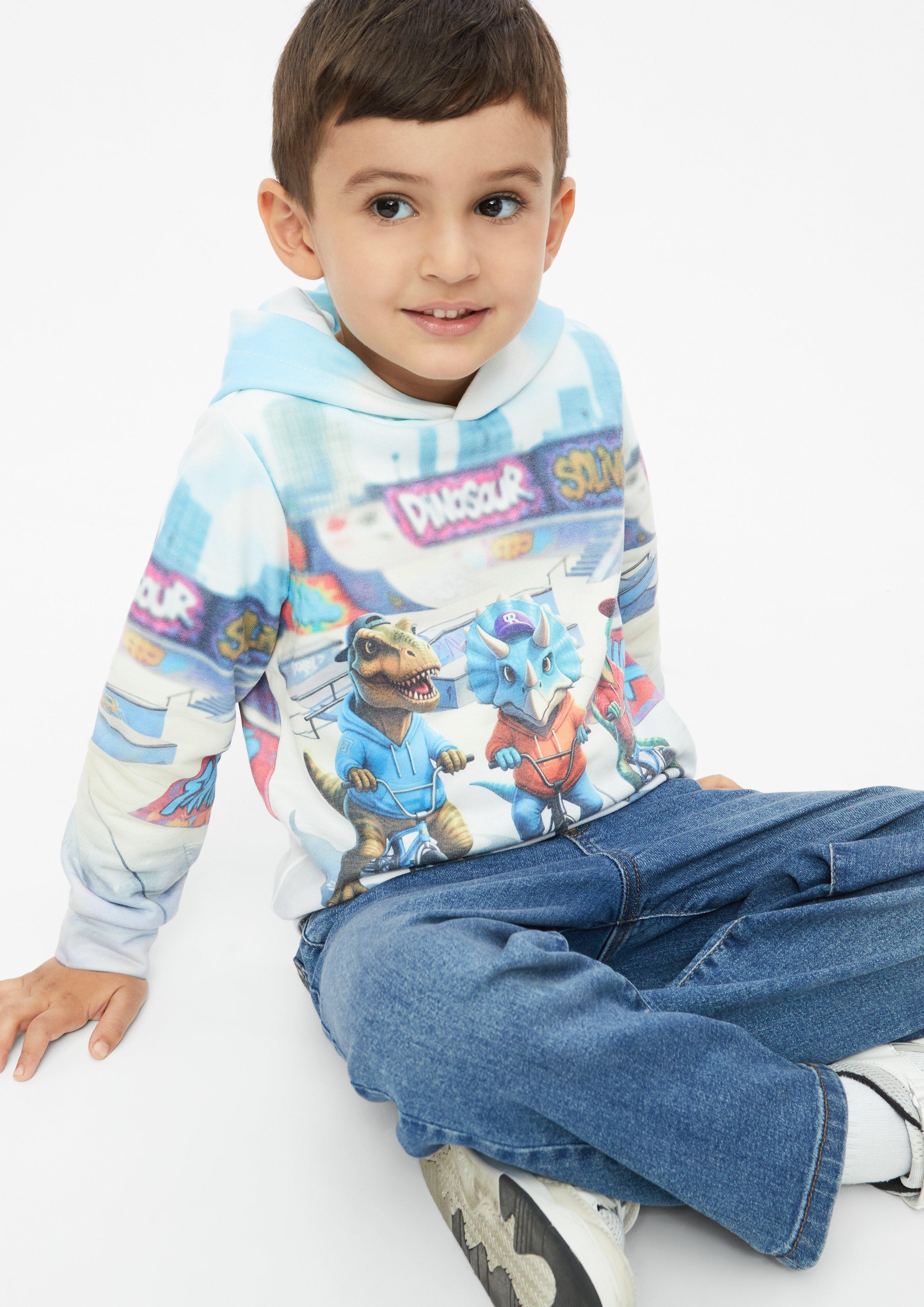 Kinder Hoodie mit All-over-Print in creme von s.Oliver
