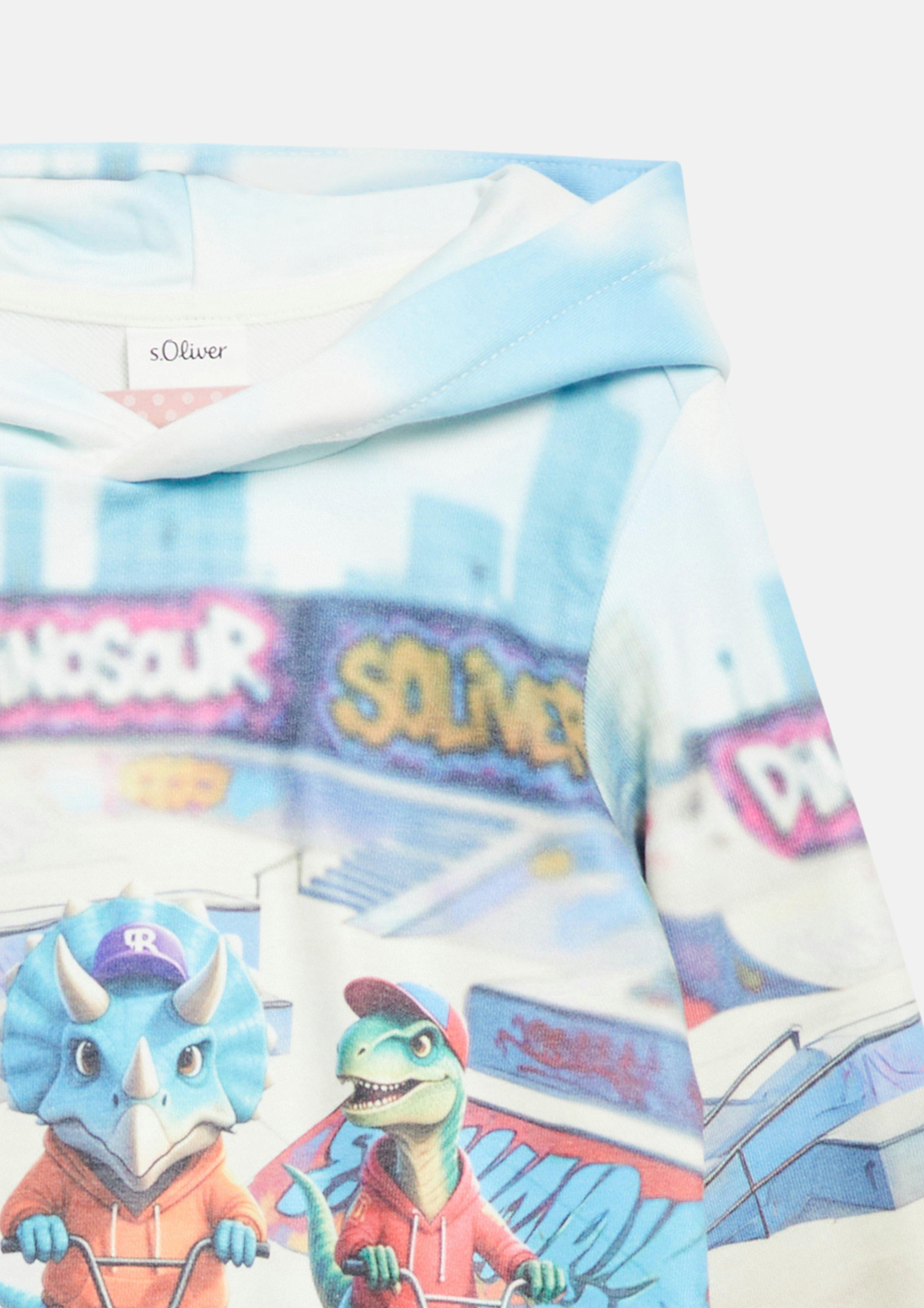 Kinder Hoodie mit All-over-Print in creme von s.Oliver