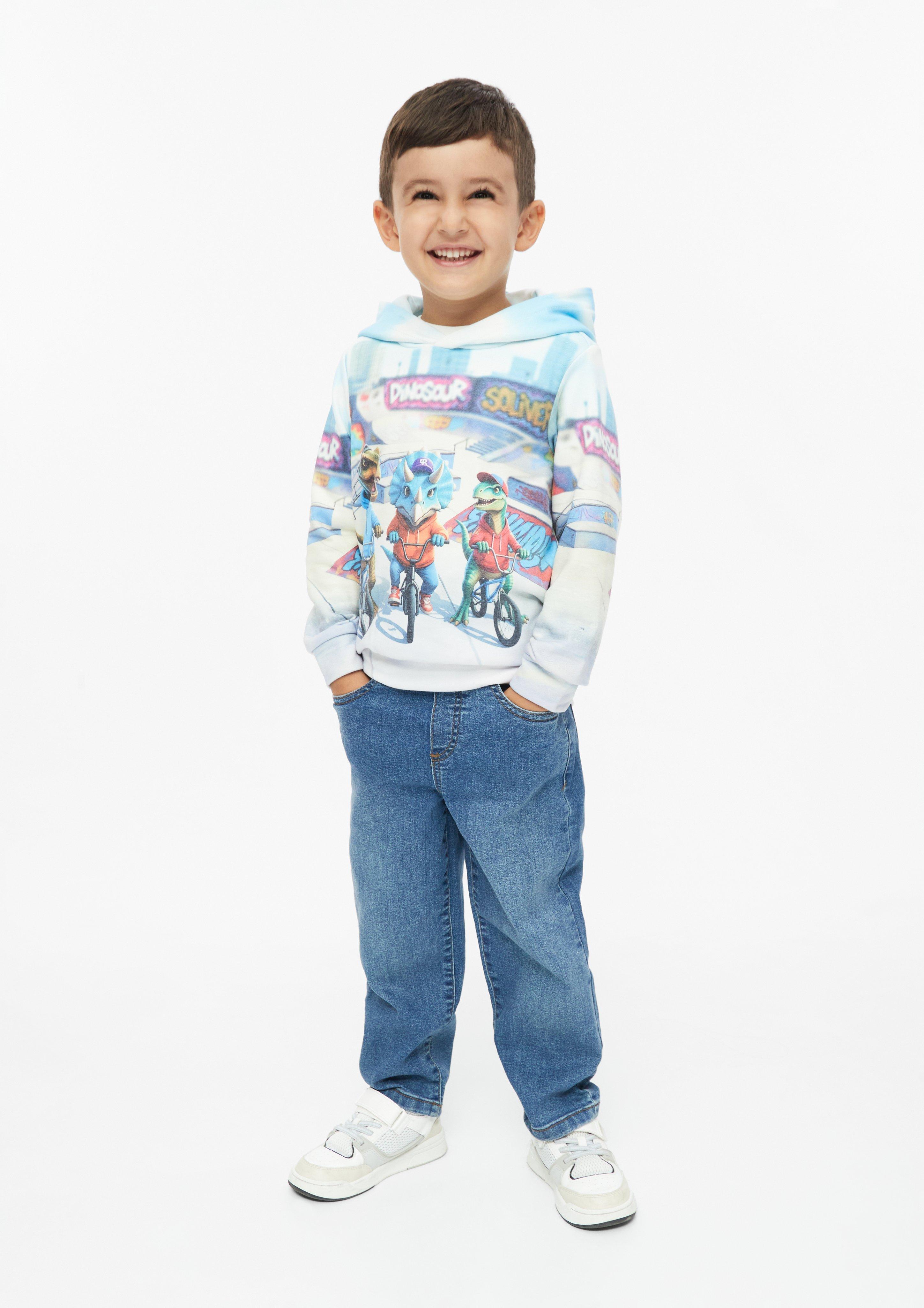Kinder Hoodie mit All-over-Print in creme von s.Oliver