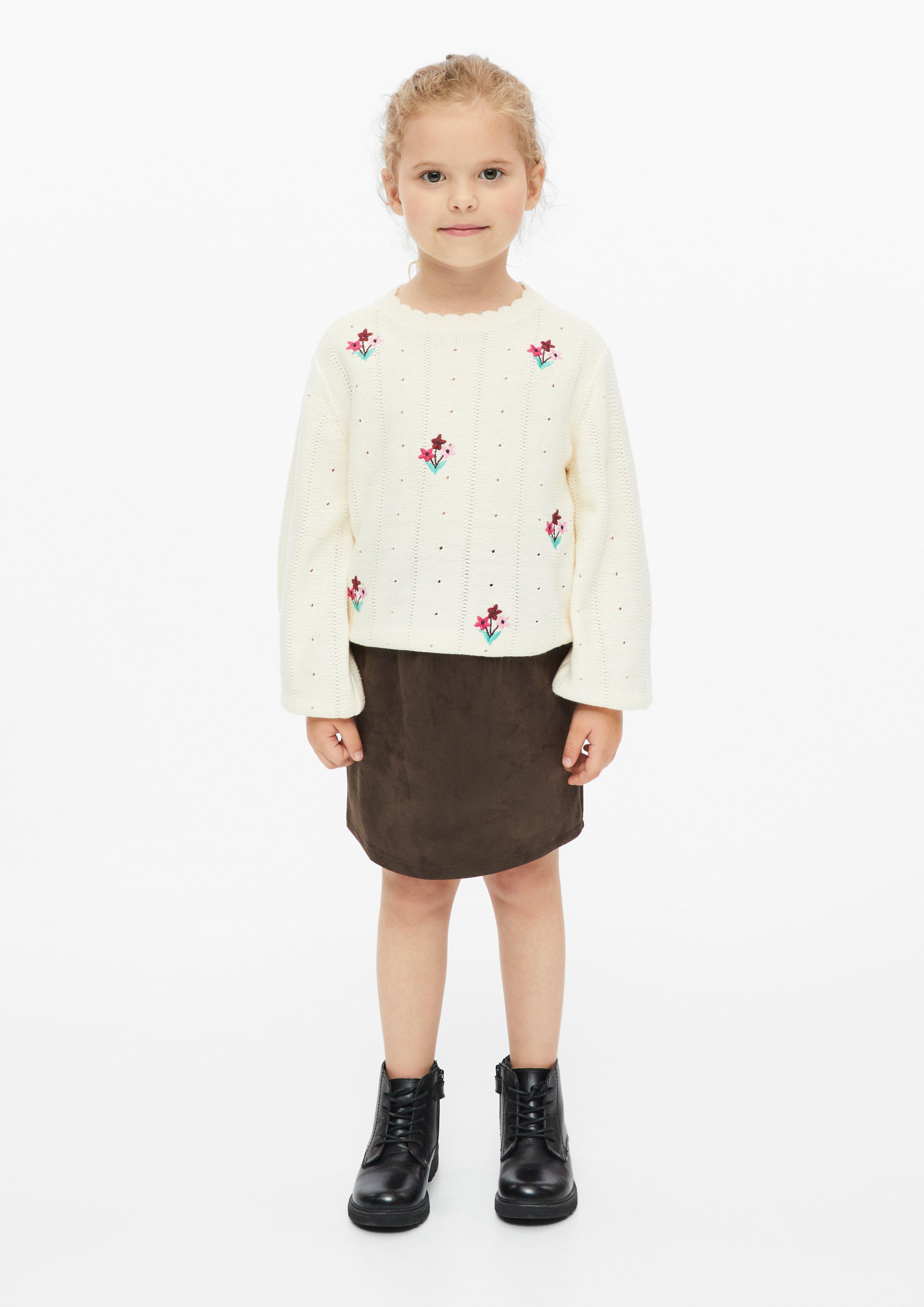 Kinder Veloursrock mit integrierter Shorts und Charm in dunkelbraun von s.Oliver