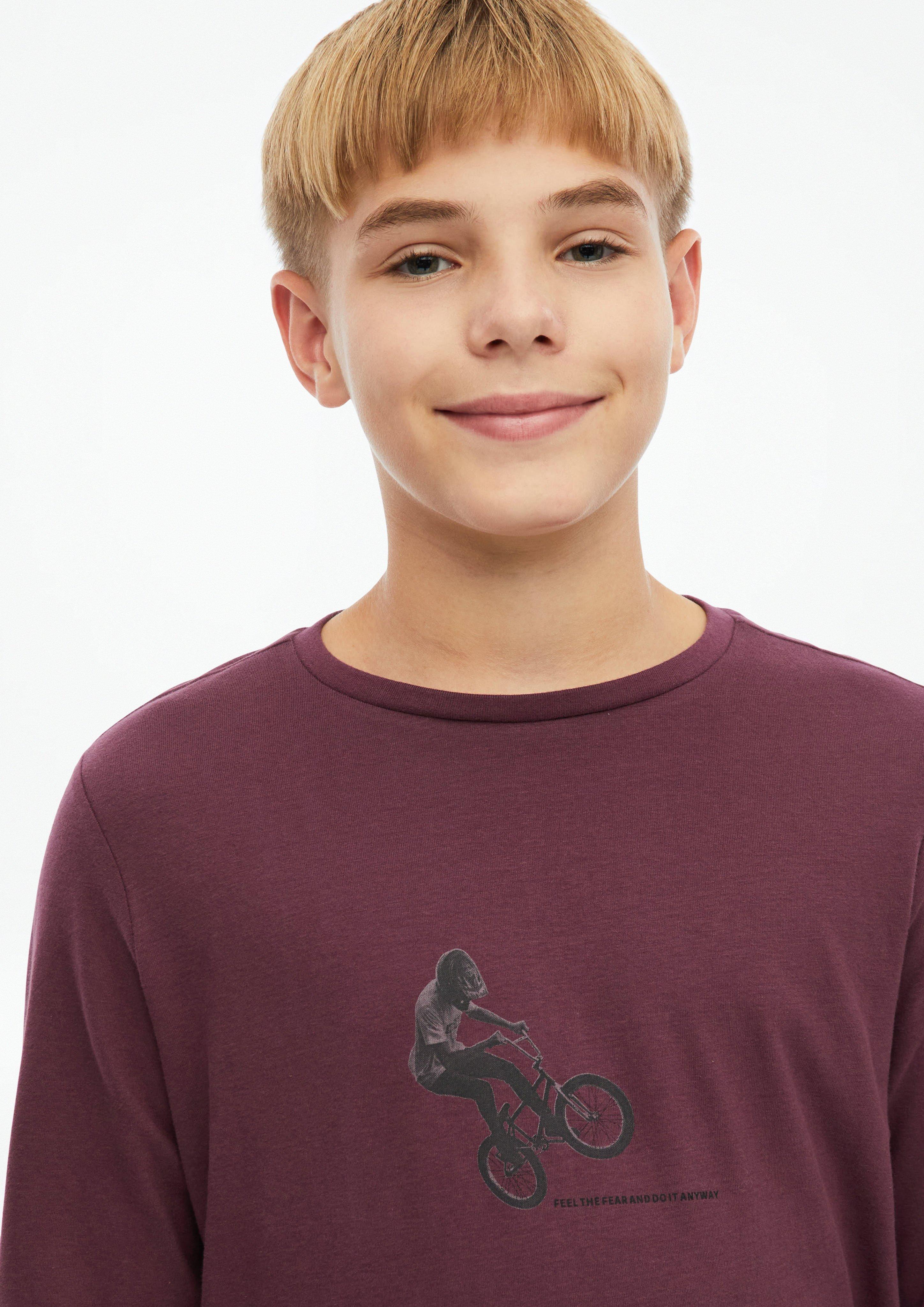 Kinder Longsleeve mit Print in rot von s.Oliver