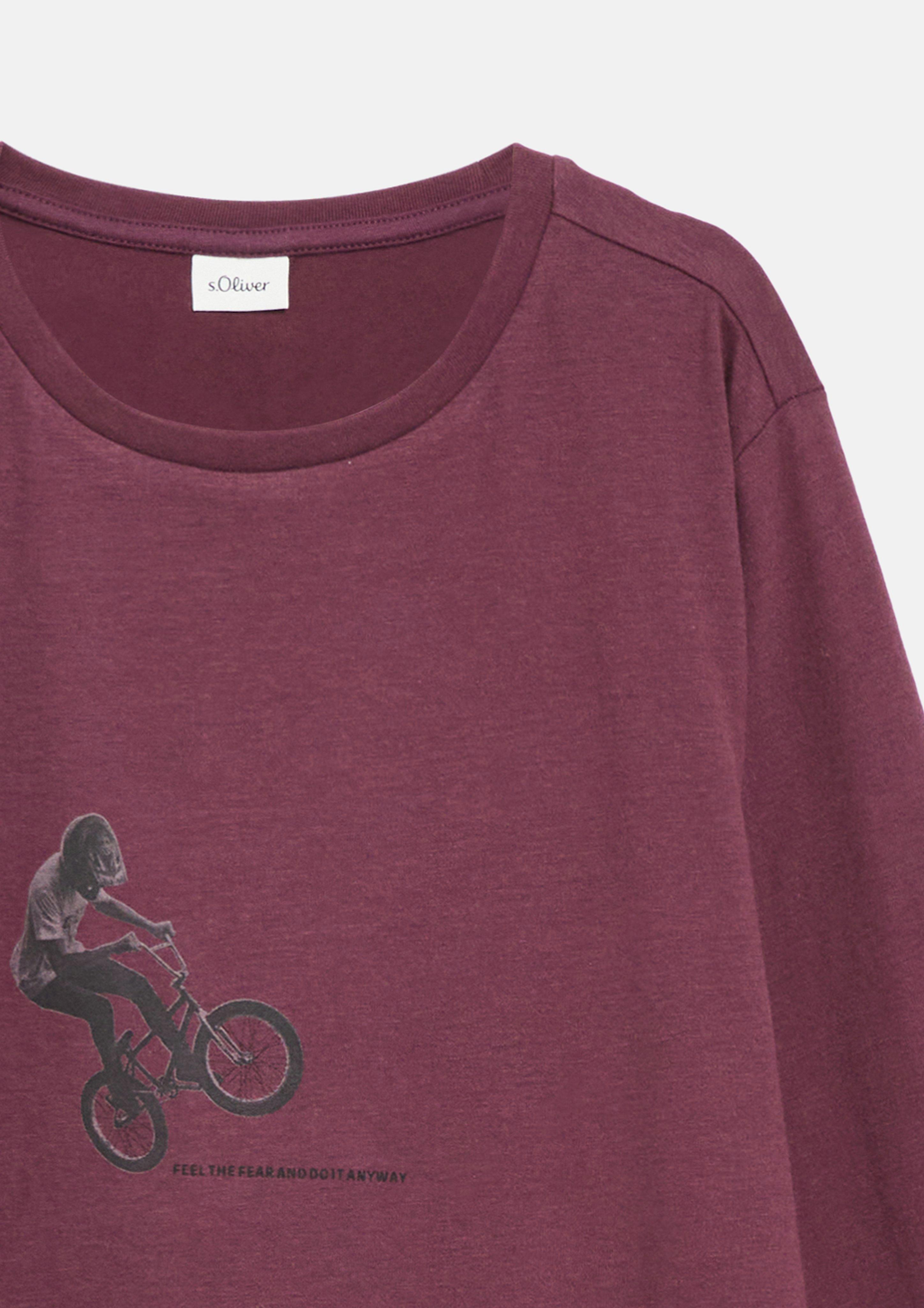Kinder Longsleeve mit Print in rot von s.Oliver