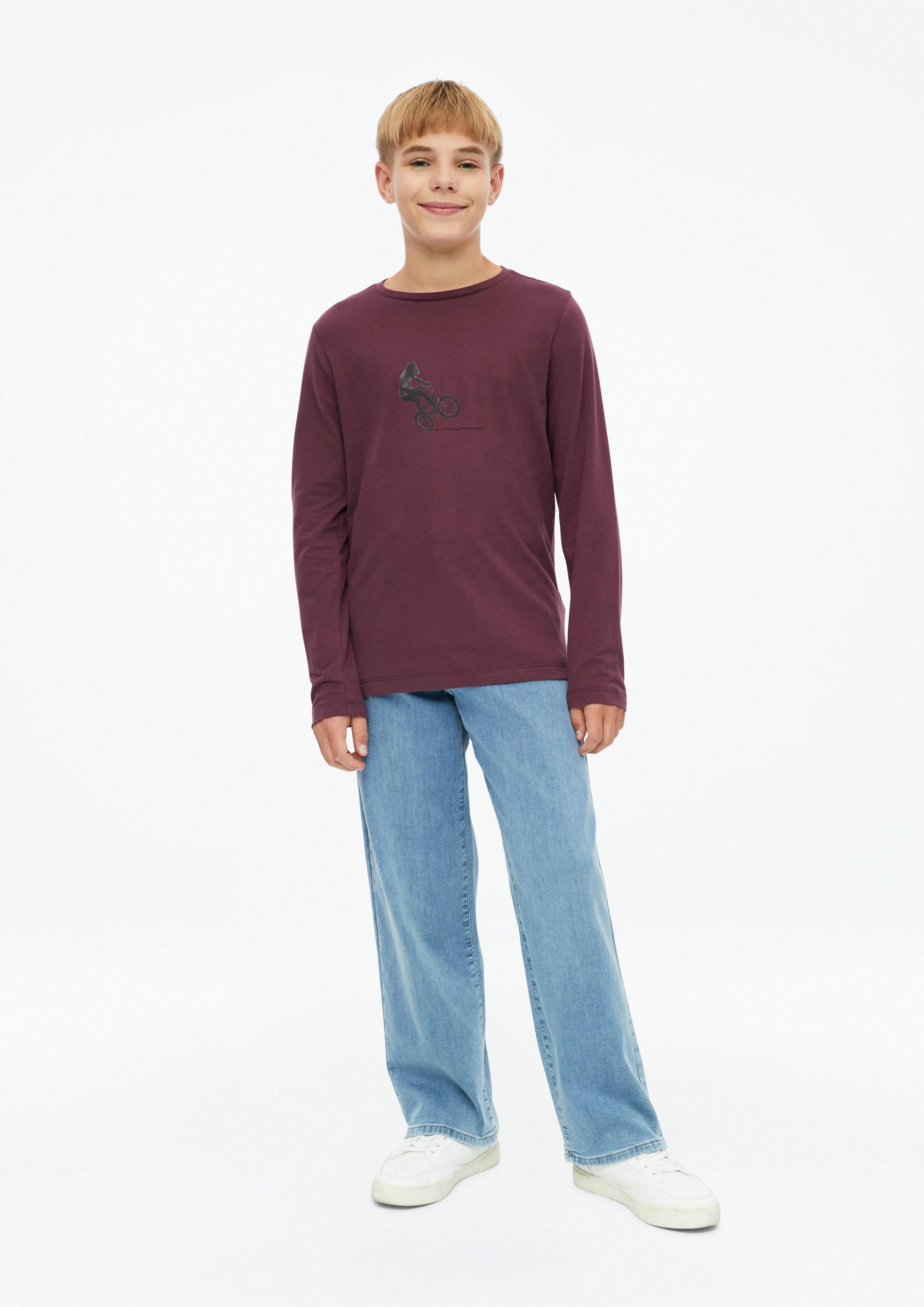 Kinder Longsleeve mit Print in rot von s.Oliver