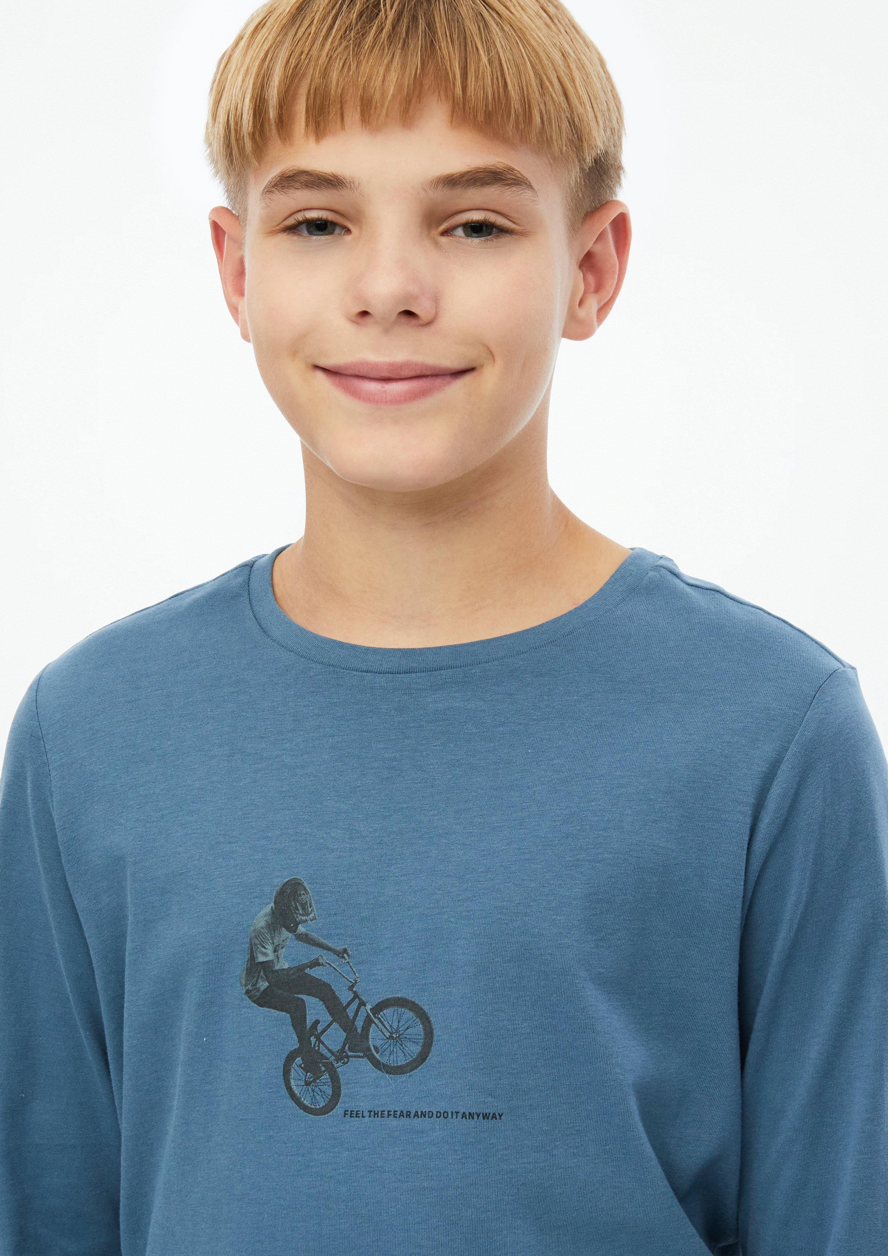 Kinder Longsleeve mit Print in blau von s.Oliver