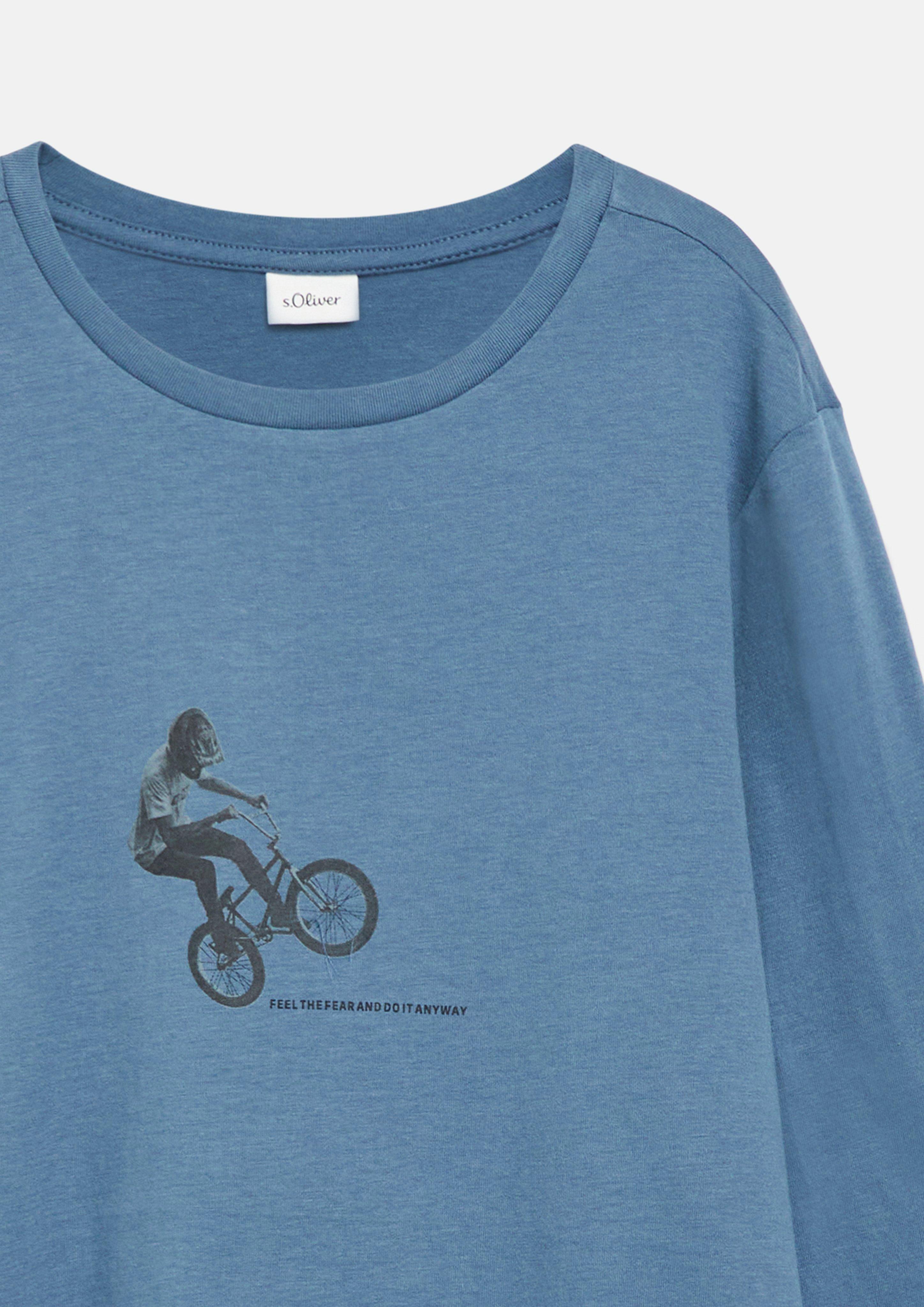 Kinder Longsleeve mit Print in blau von s.Oliver