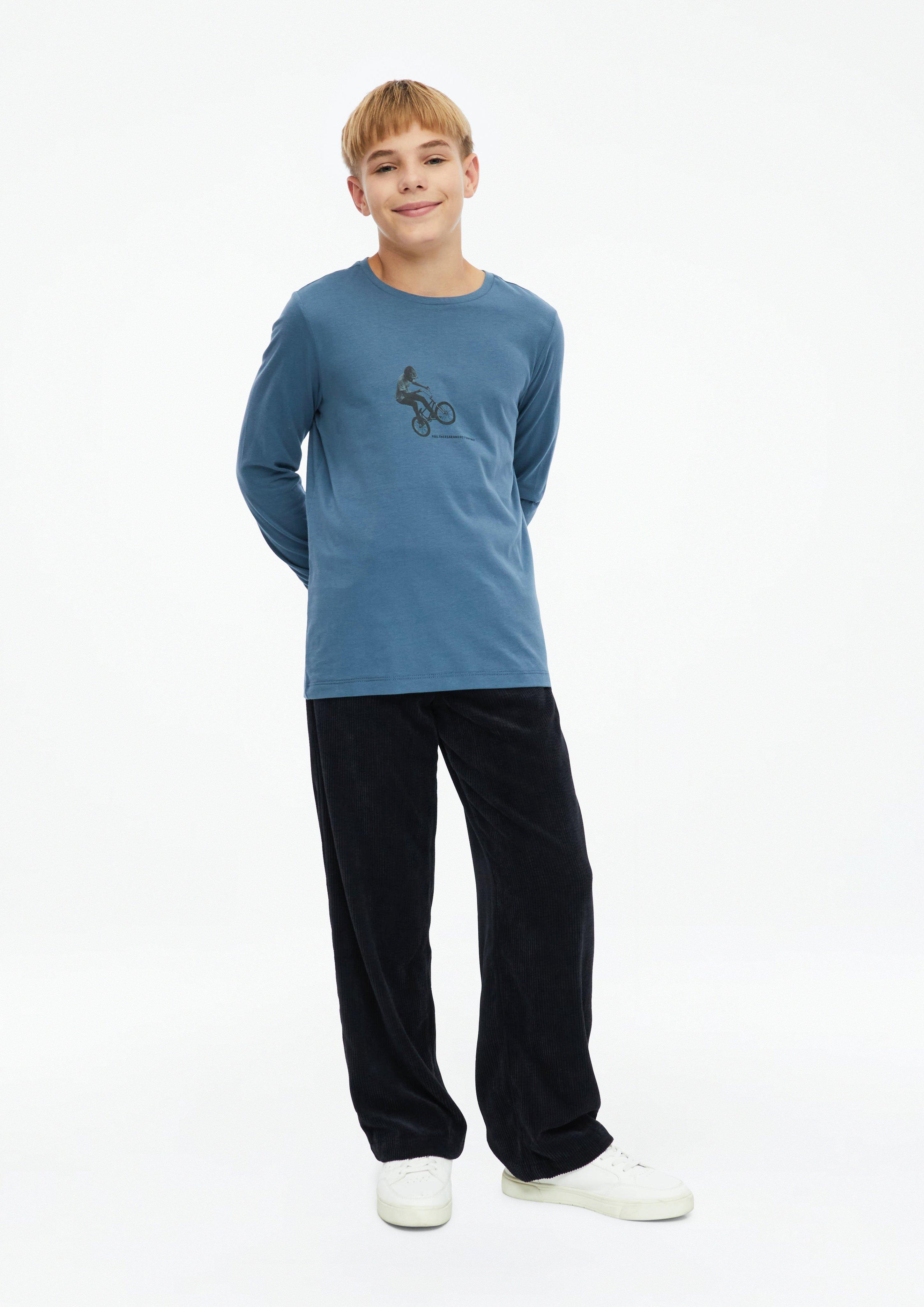 Kinder Longsleeve mit Print in blau von s.Oliver