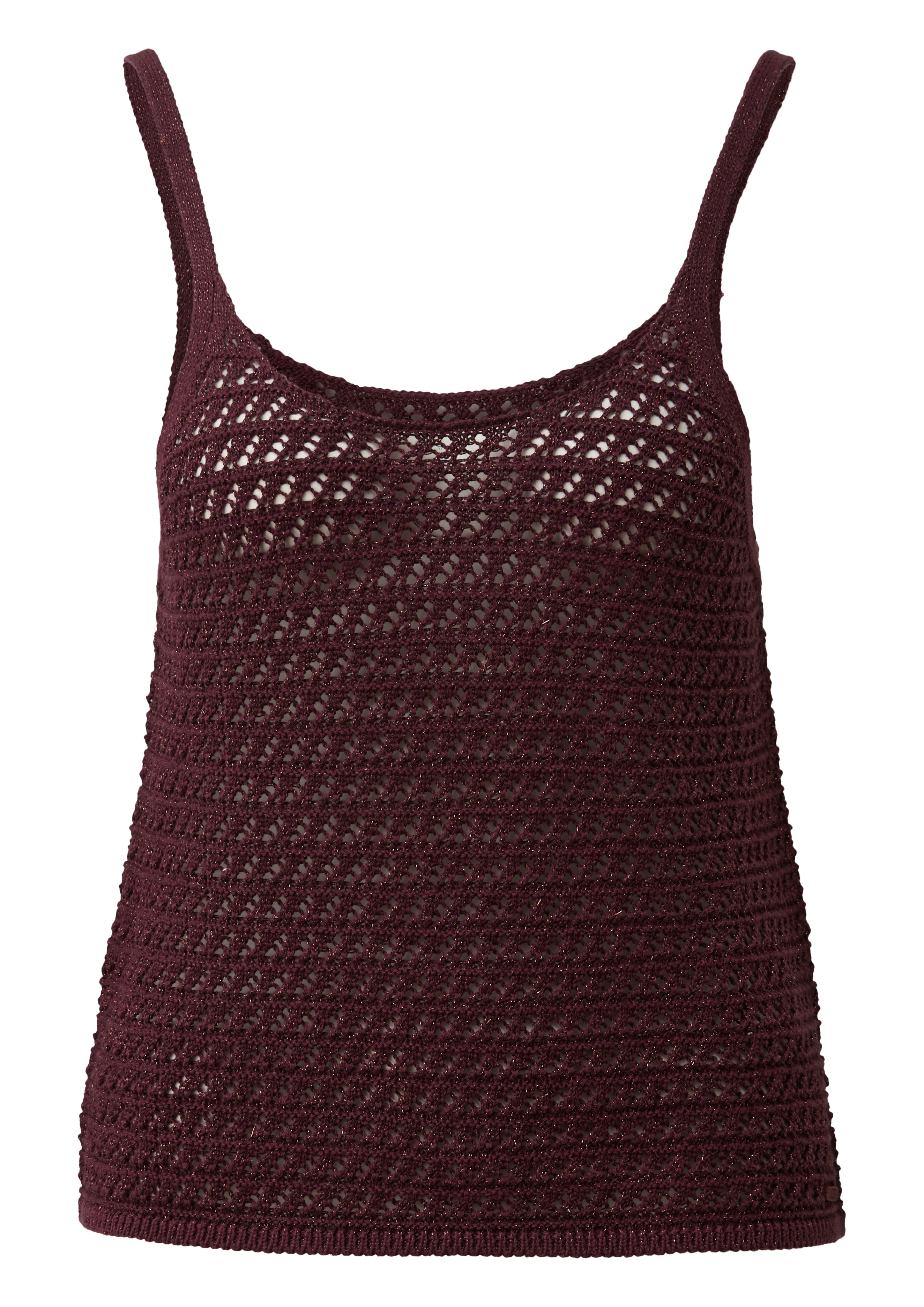 Ajour gebreide top met glittereffect