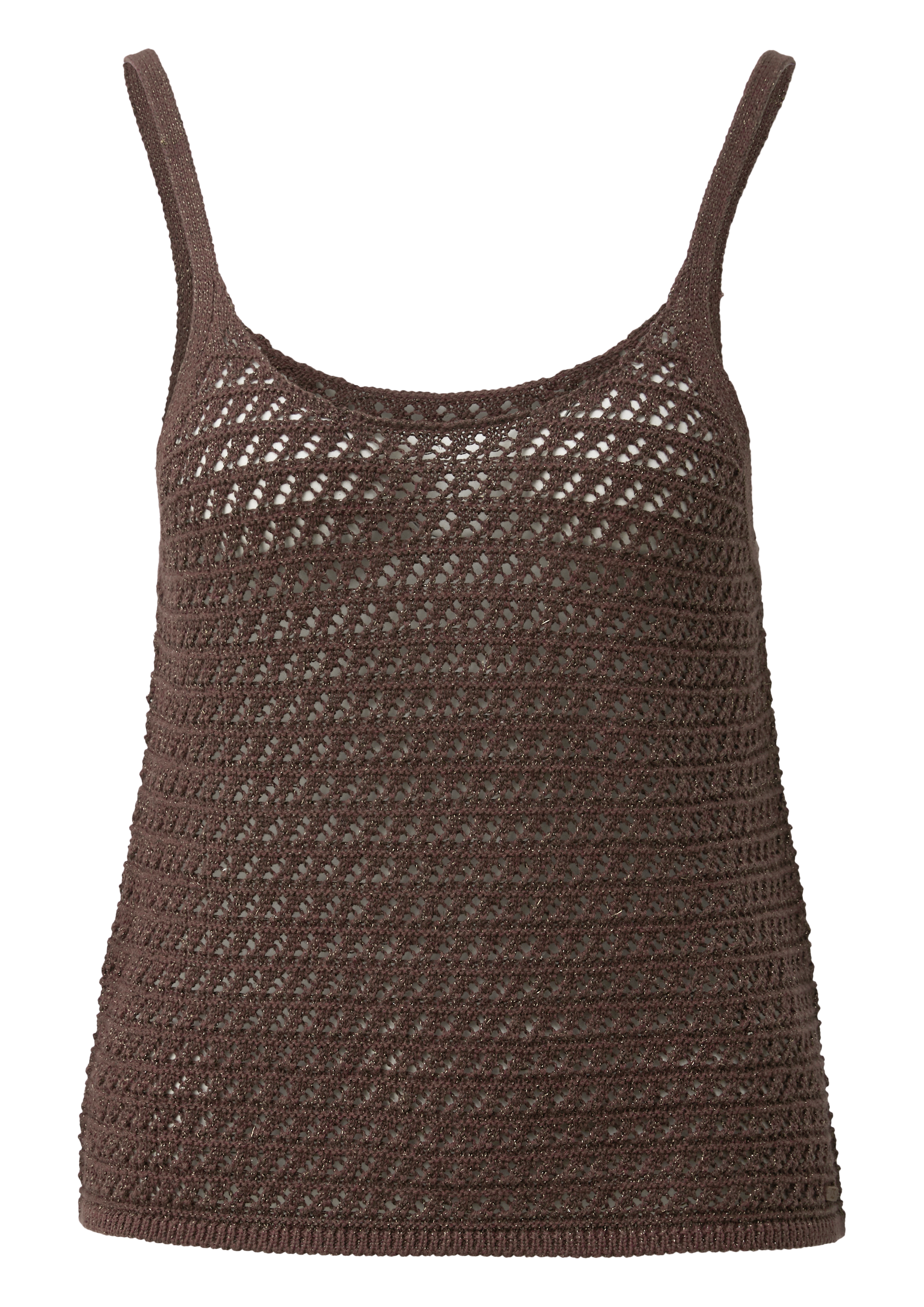 Ajour gebreide top met glittereffect