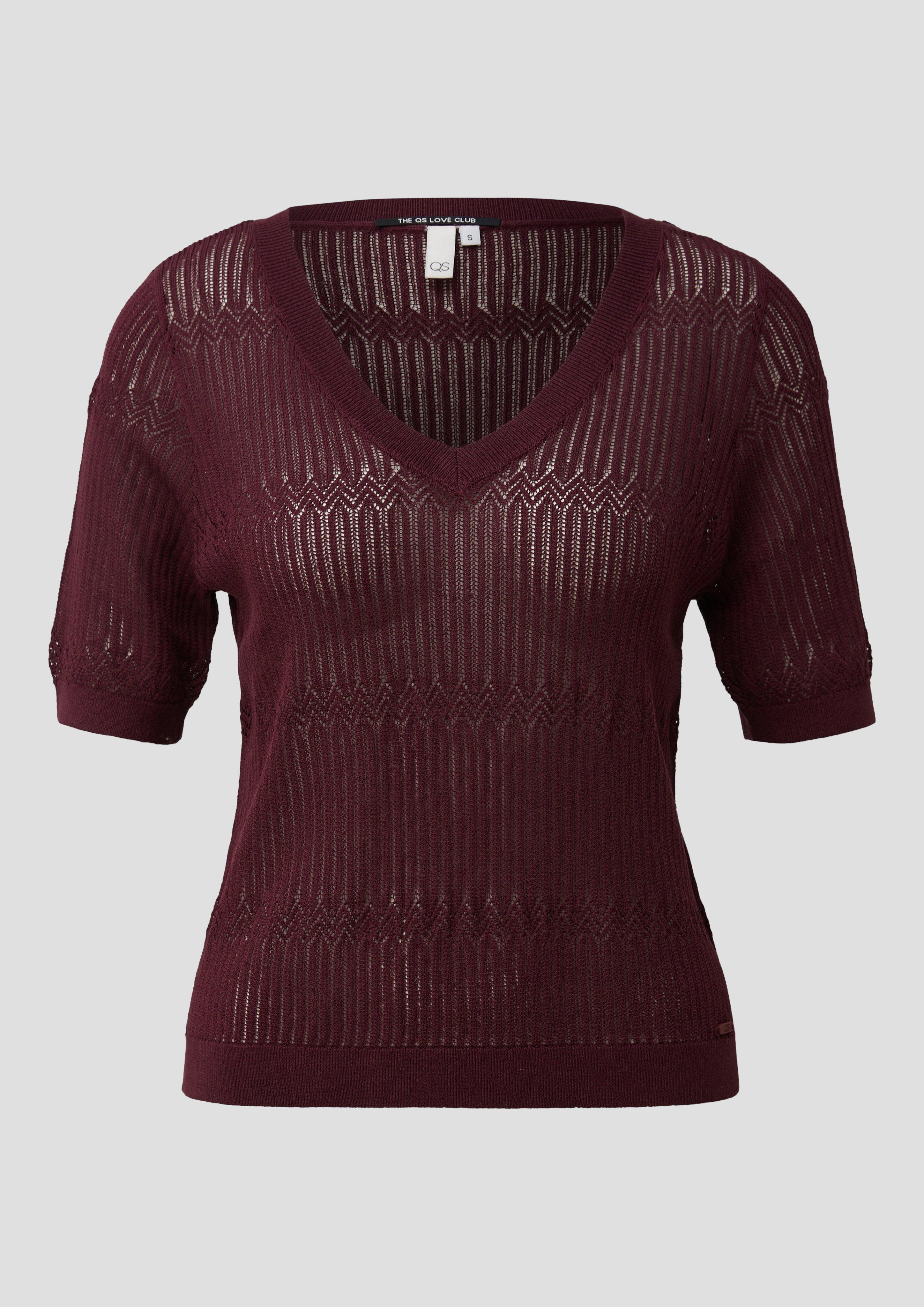 Women Knitted pullover in red by QS