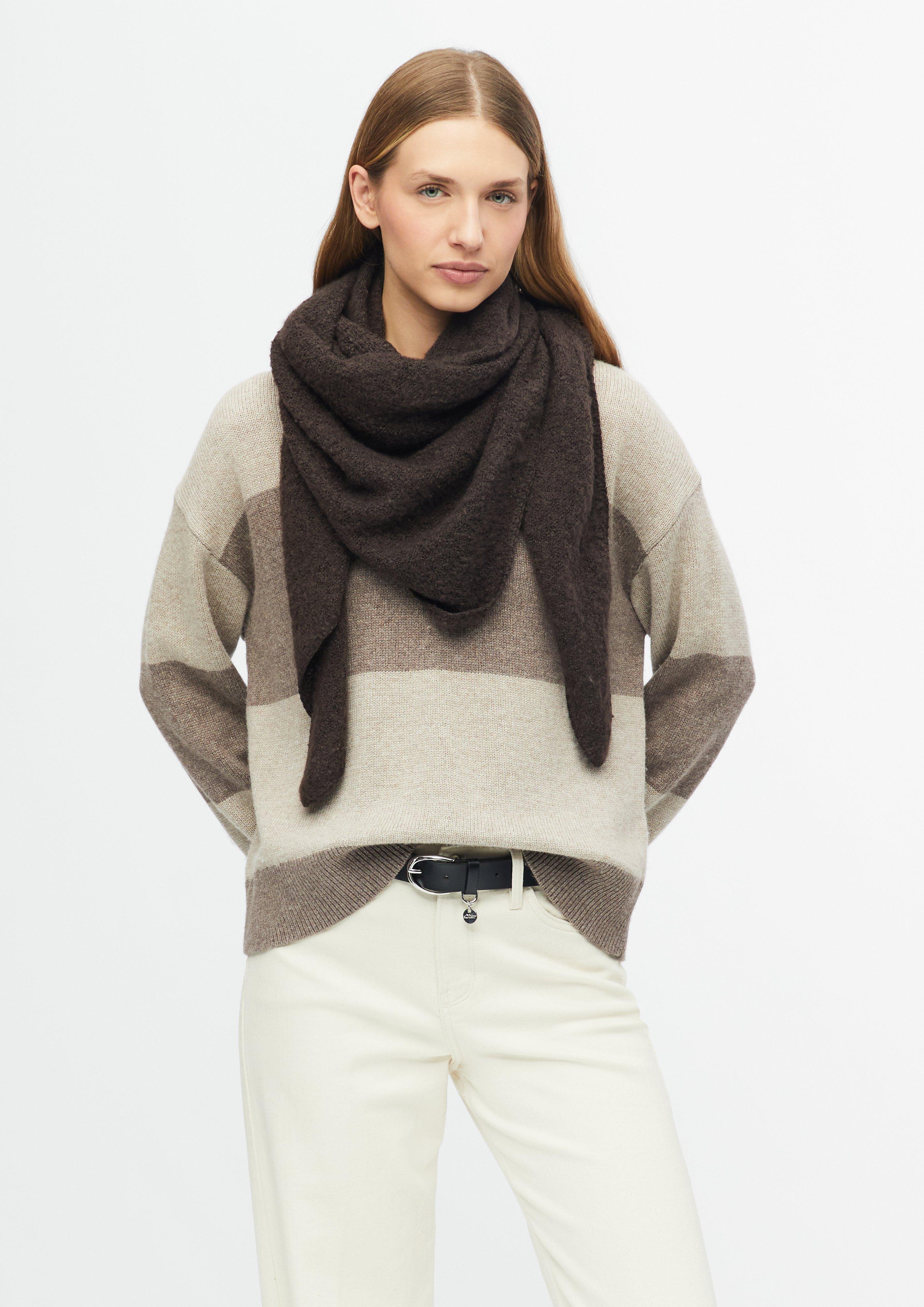 Damen Dreieckstuch aus kuscheliger Bouclé-Strickware in braun von s.Oliver