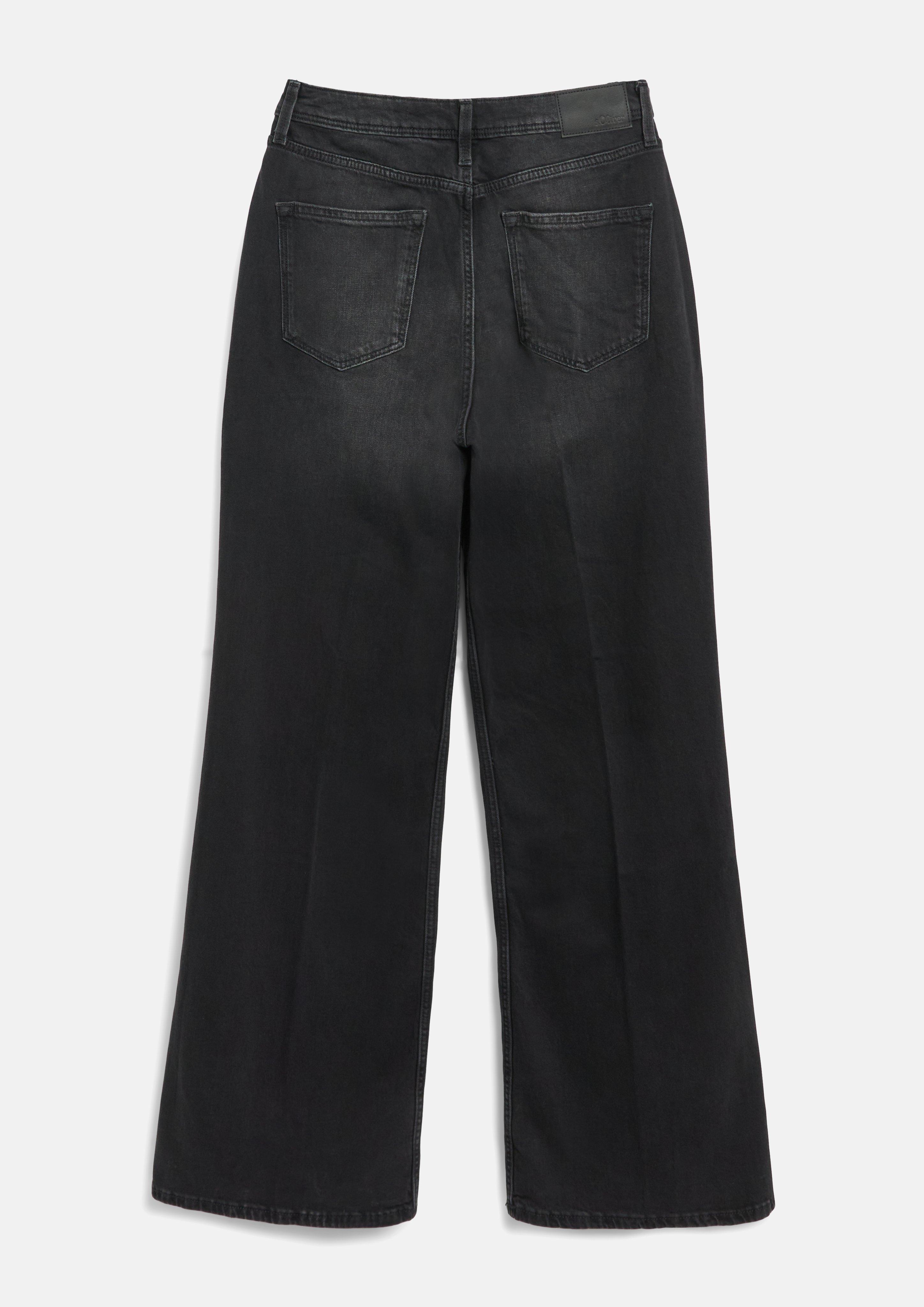 Femmes Jean Suri / Coupe classique / Taille haute / Jambe large en gris de s.Oliver