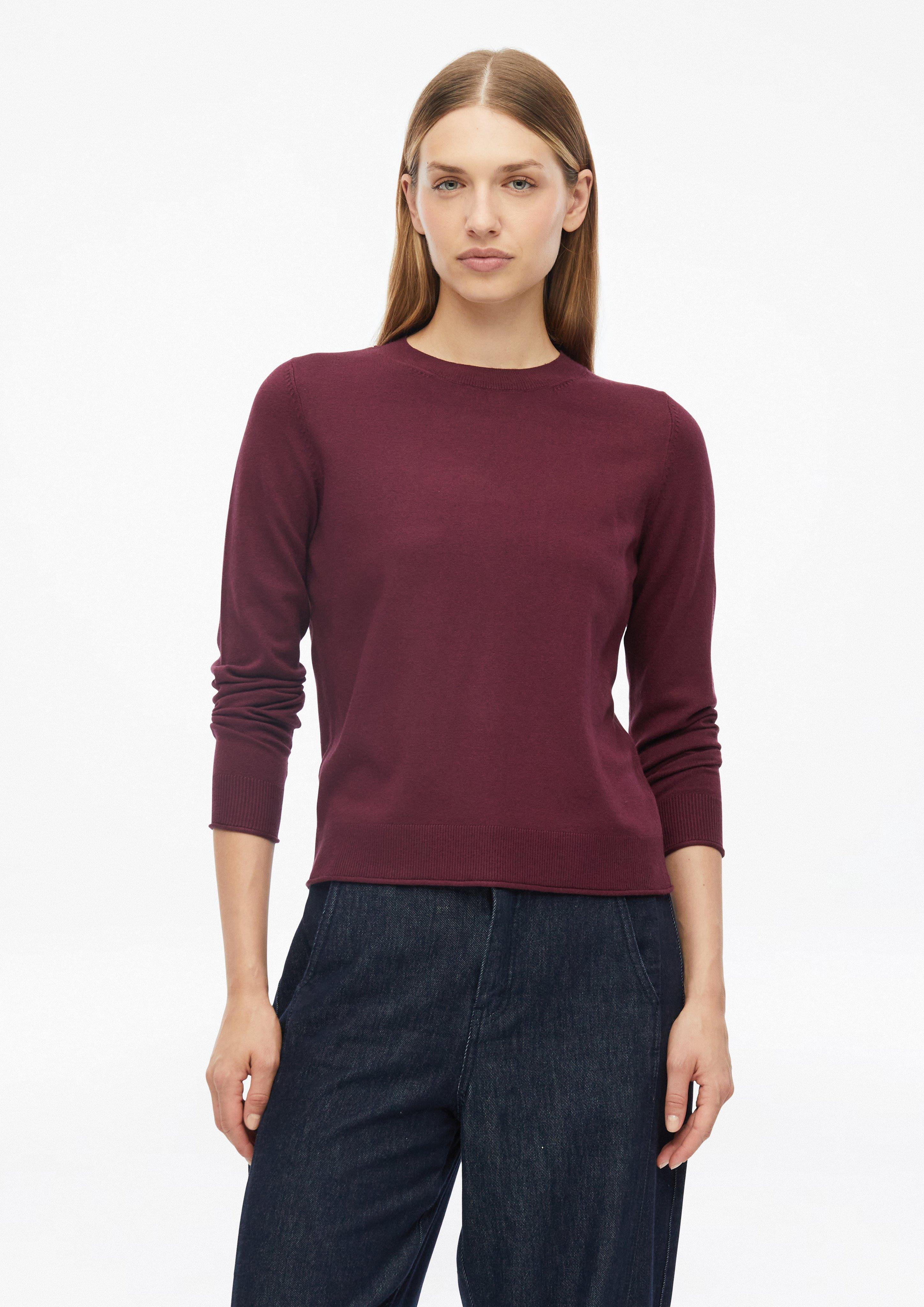 Regular-fit knit sweater with rolled hem in bordeaux by s.Oliver