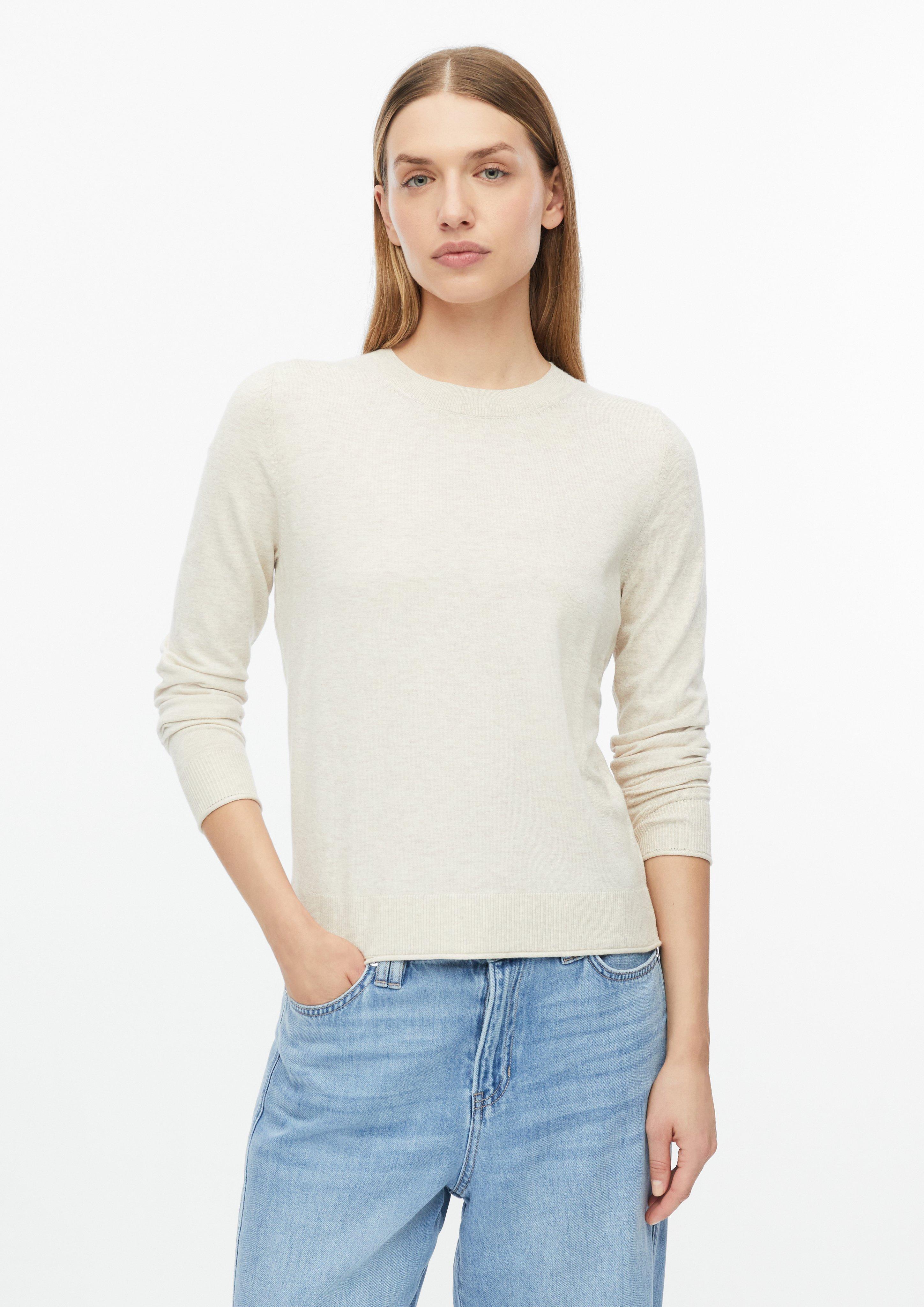Damen Strickpullover im Regular Fit mit Rollkanten am Saum in helles beige von s.Oliver