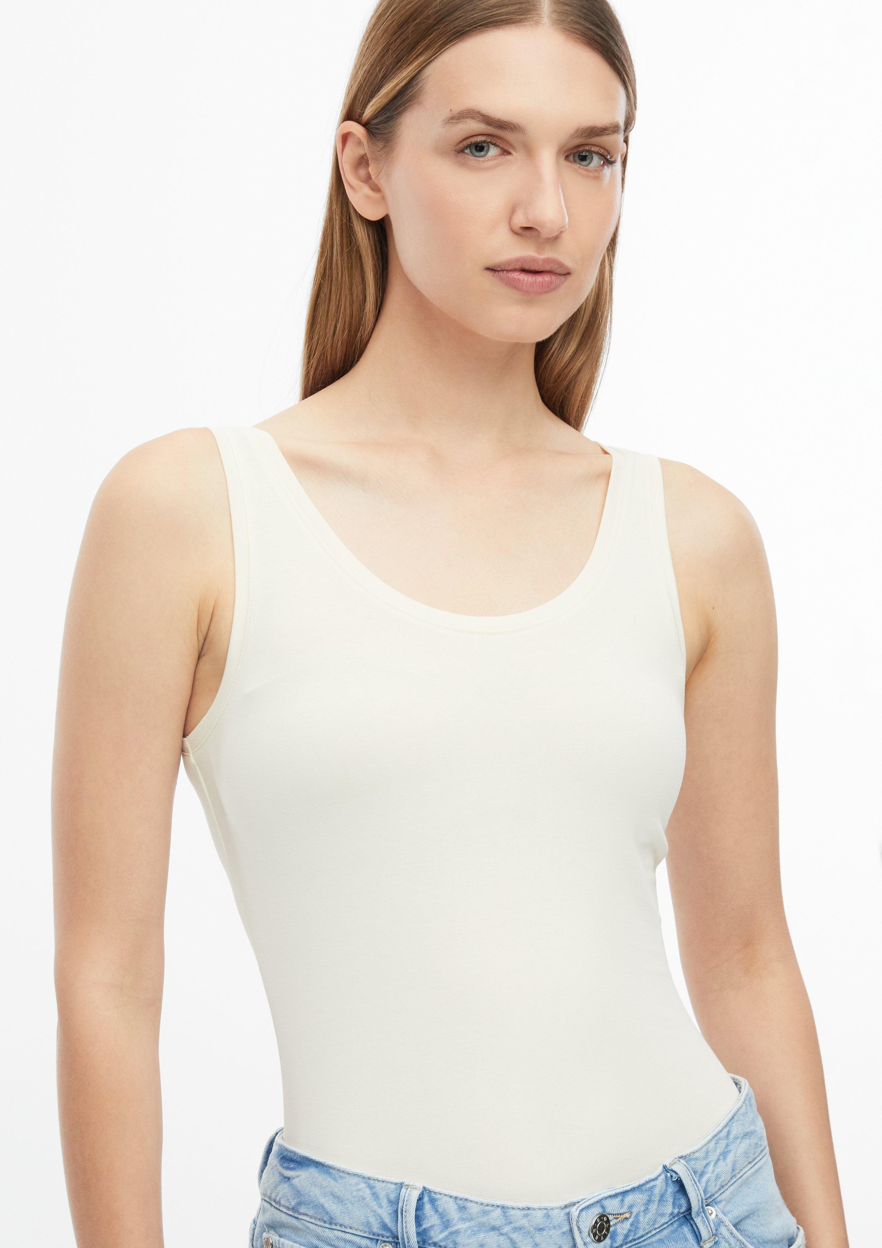 Dames Tanktop met slanke pasvorm in beige van s.Oliver