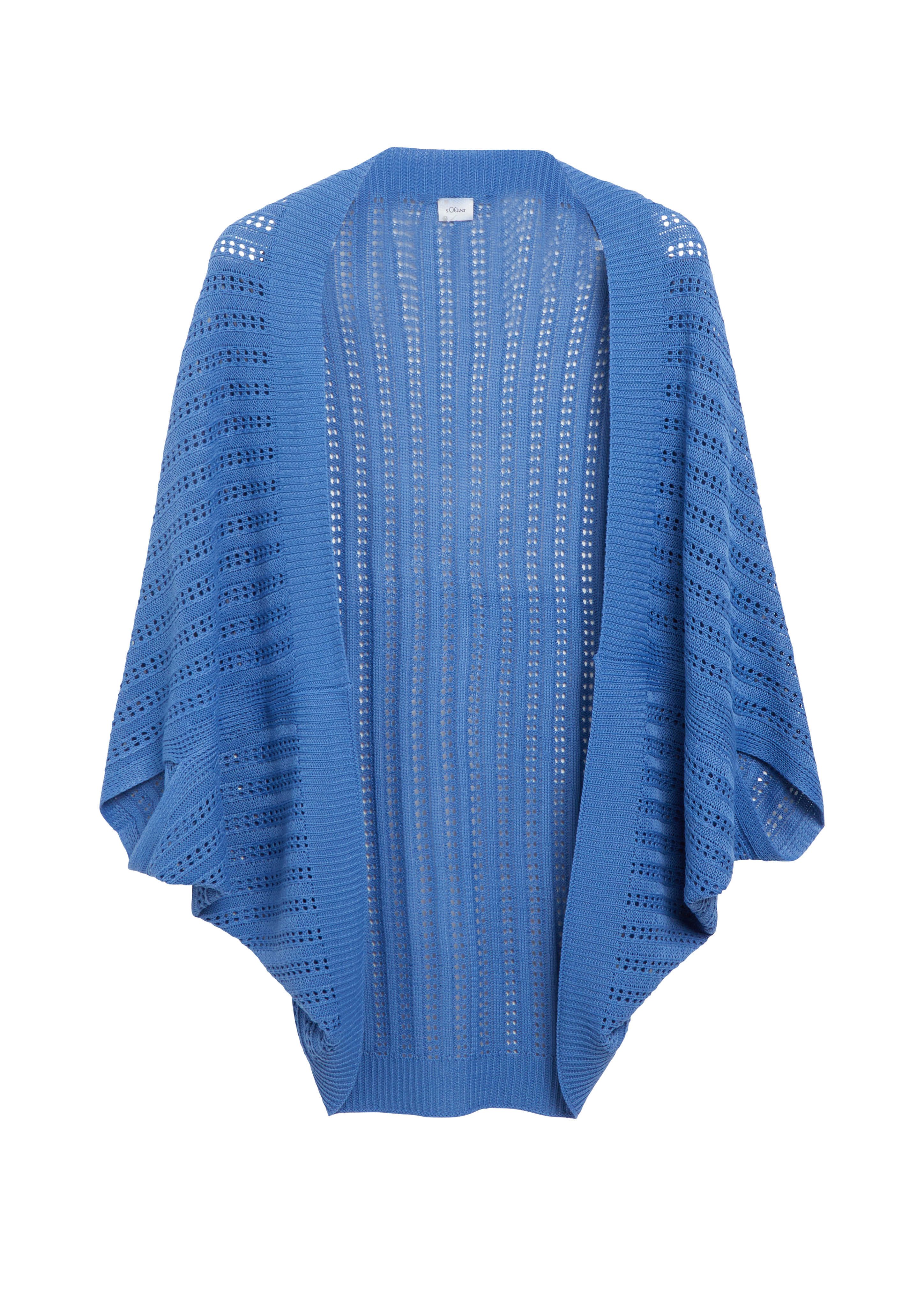 Indoor-Poncho aus Ajourstrick