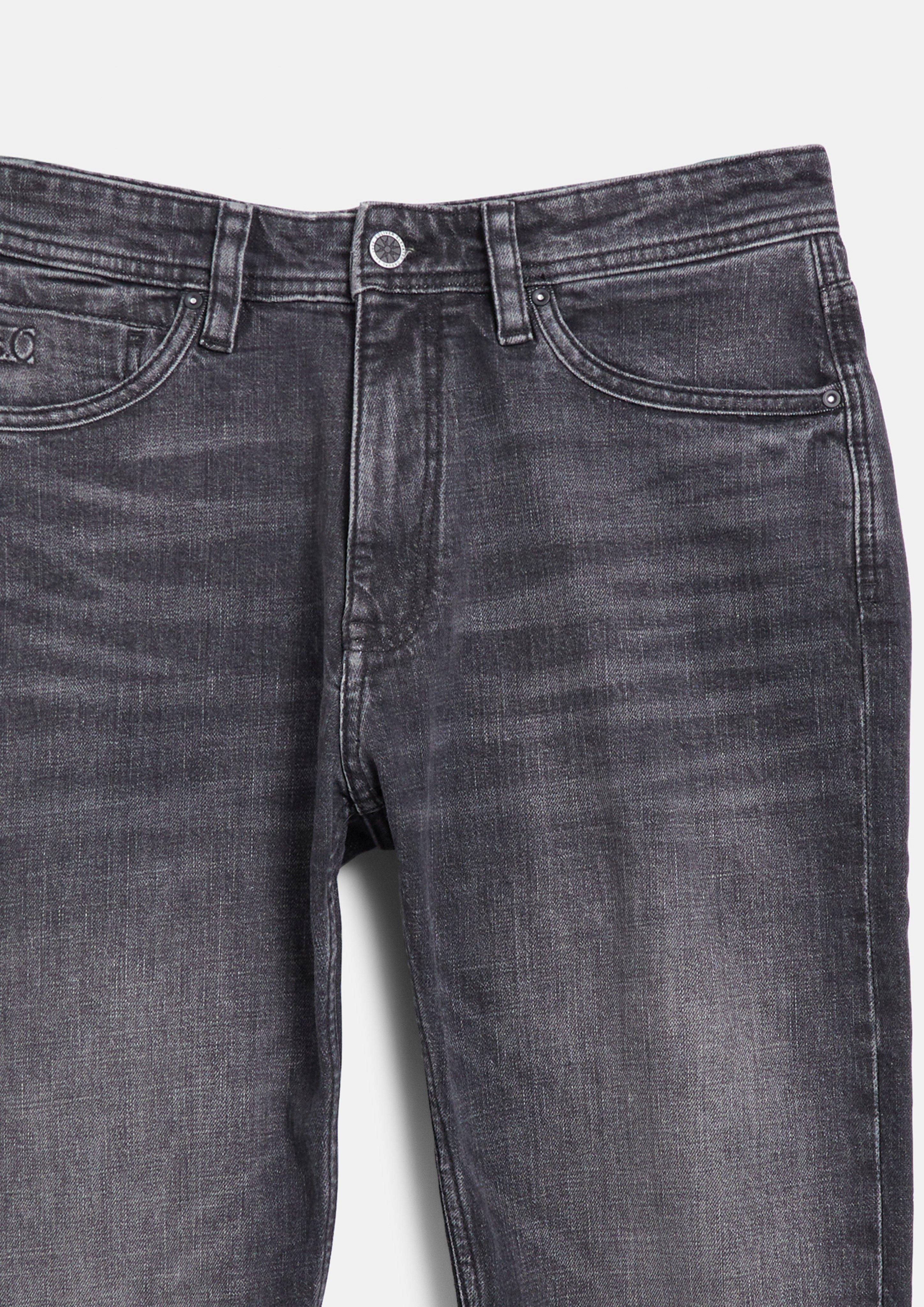 Hommes Jean Mauro / Coupe fuselée / Taille mi-haute / Denim noir délavé en gris de s.Oliver