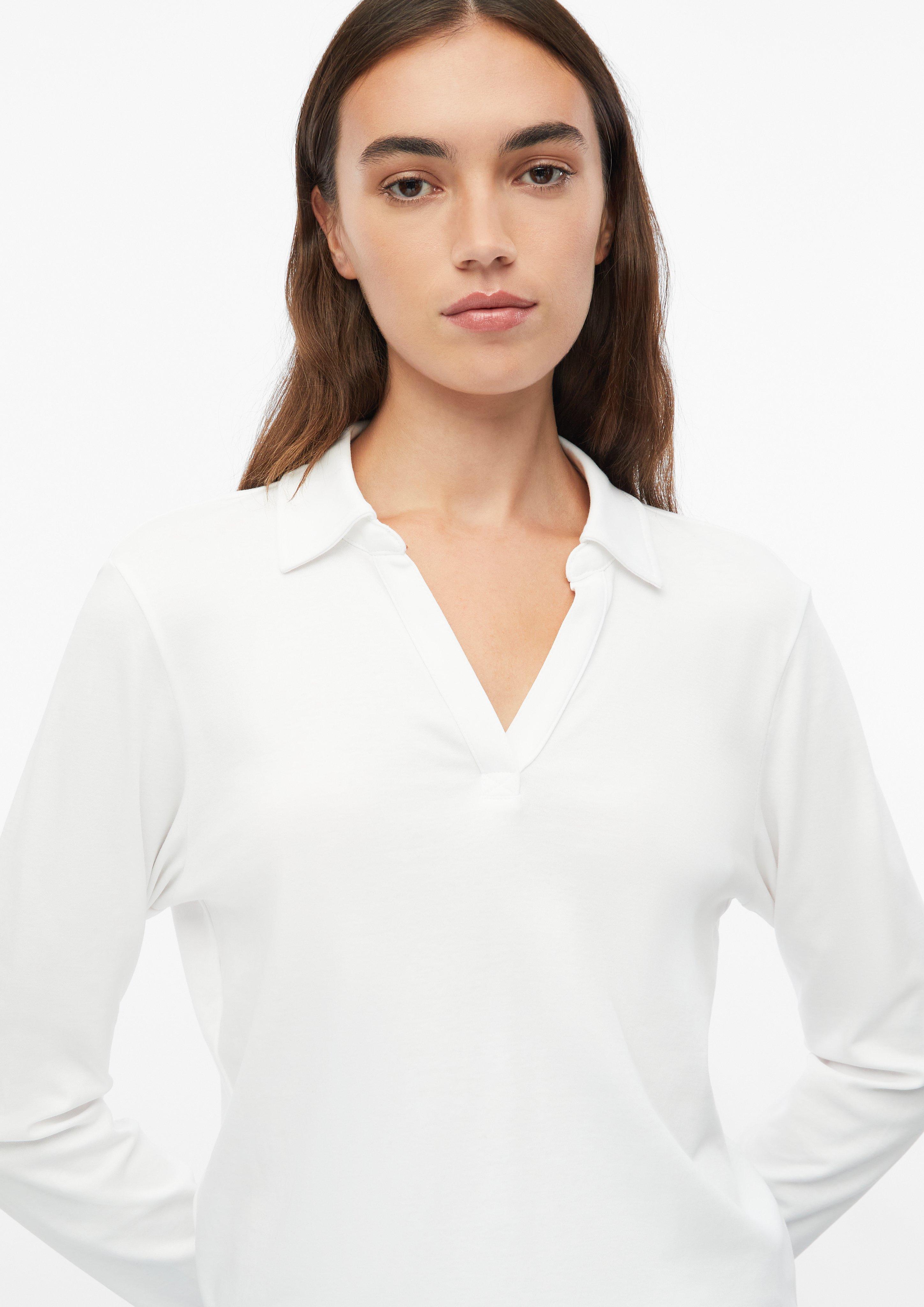 Femmes T-shirt en interlock à col polo en blanc de s.Oliver