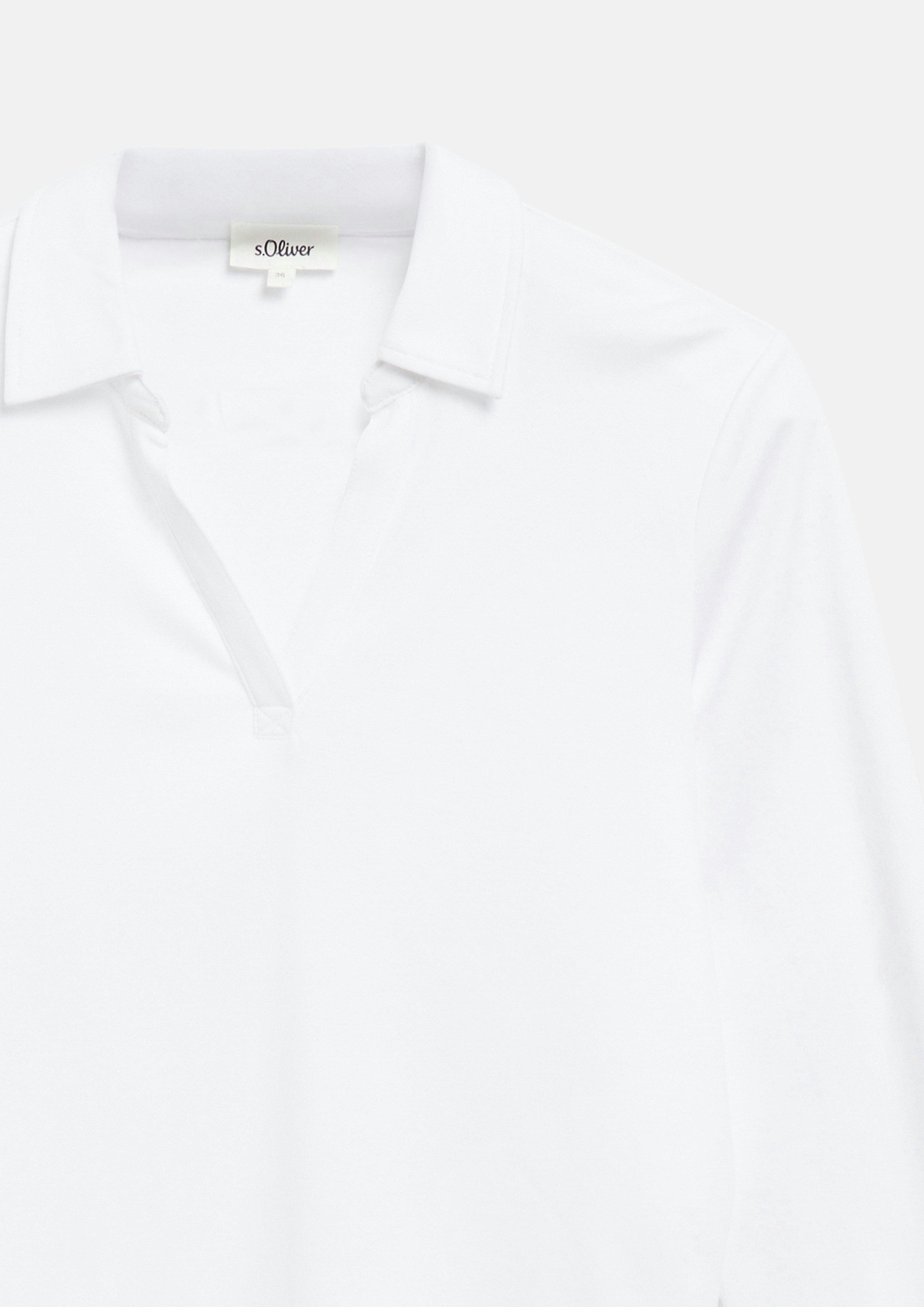 Femmes T-shirt en interlock à col polo en blanc de s.Oliver