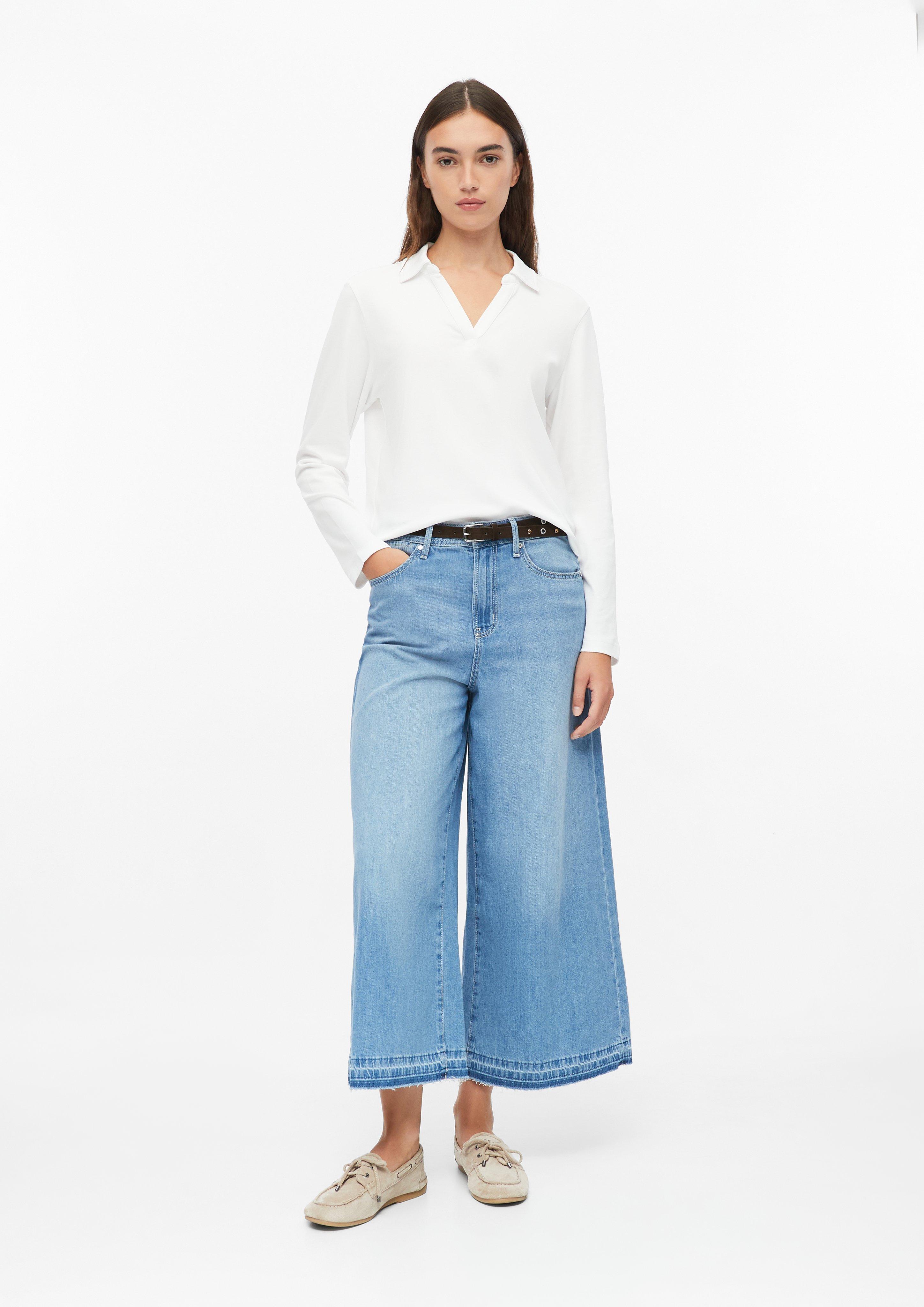 Femmes T-shirt en interlock à col polo en blanc de s.Oliver