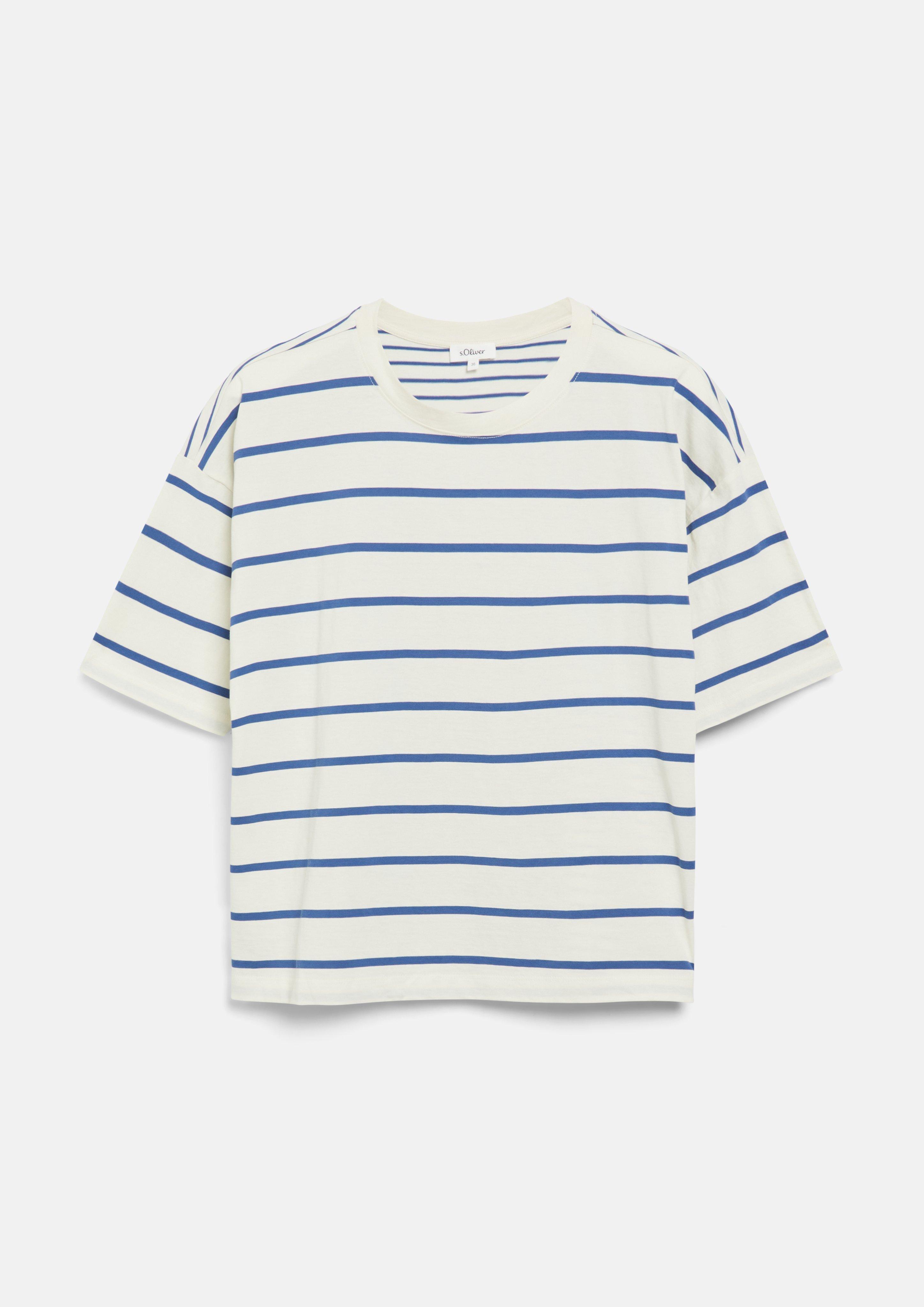Damen Streifenmix-T-Shirt im Relaxed Fit in royalblau von s.Oliver