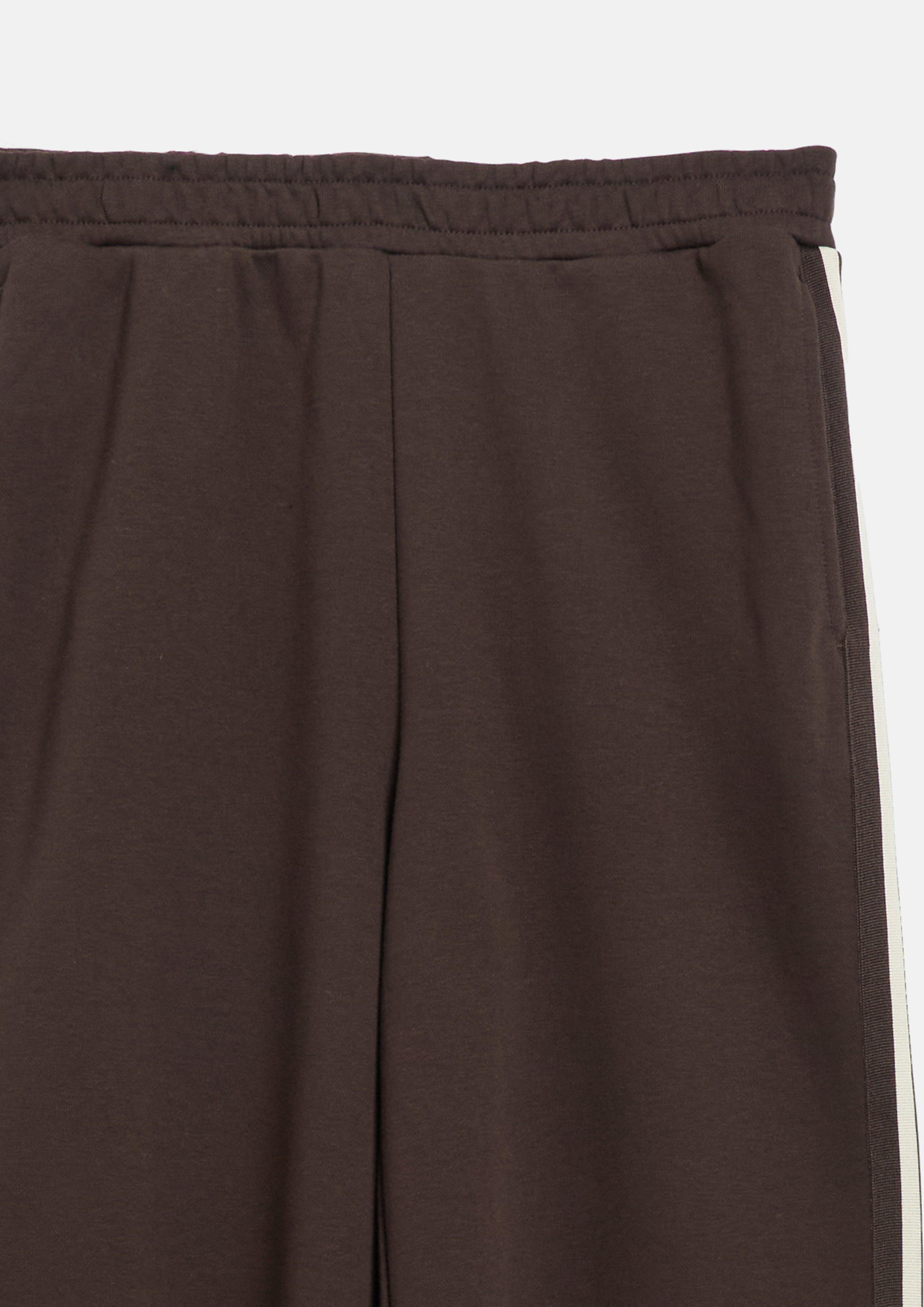 Femmes Pantalon à jambes larges en jersey interlock en brun de s.Oliver