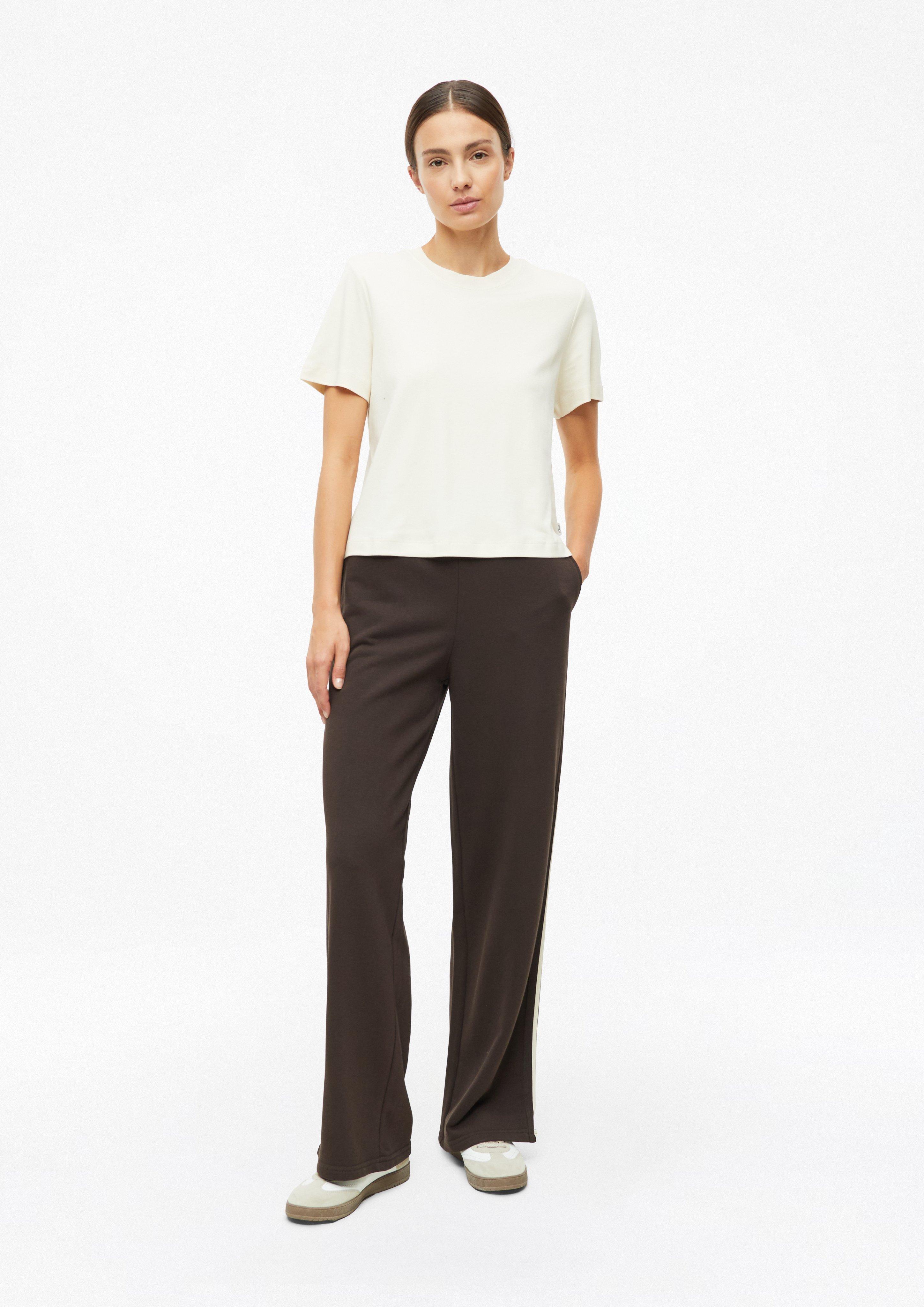 Wide-Leg-Hose aus Interlockjersey in Farbe dunkelbraun von s.Oliver
