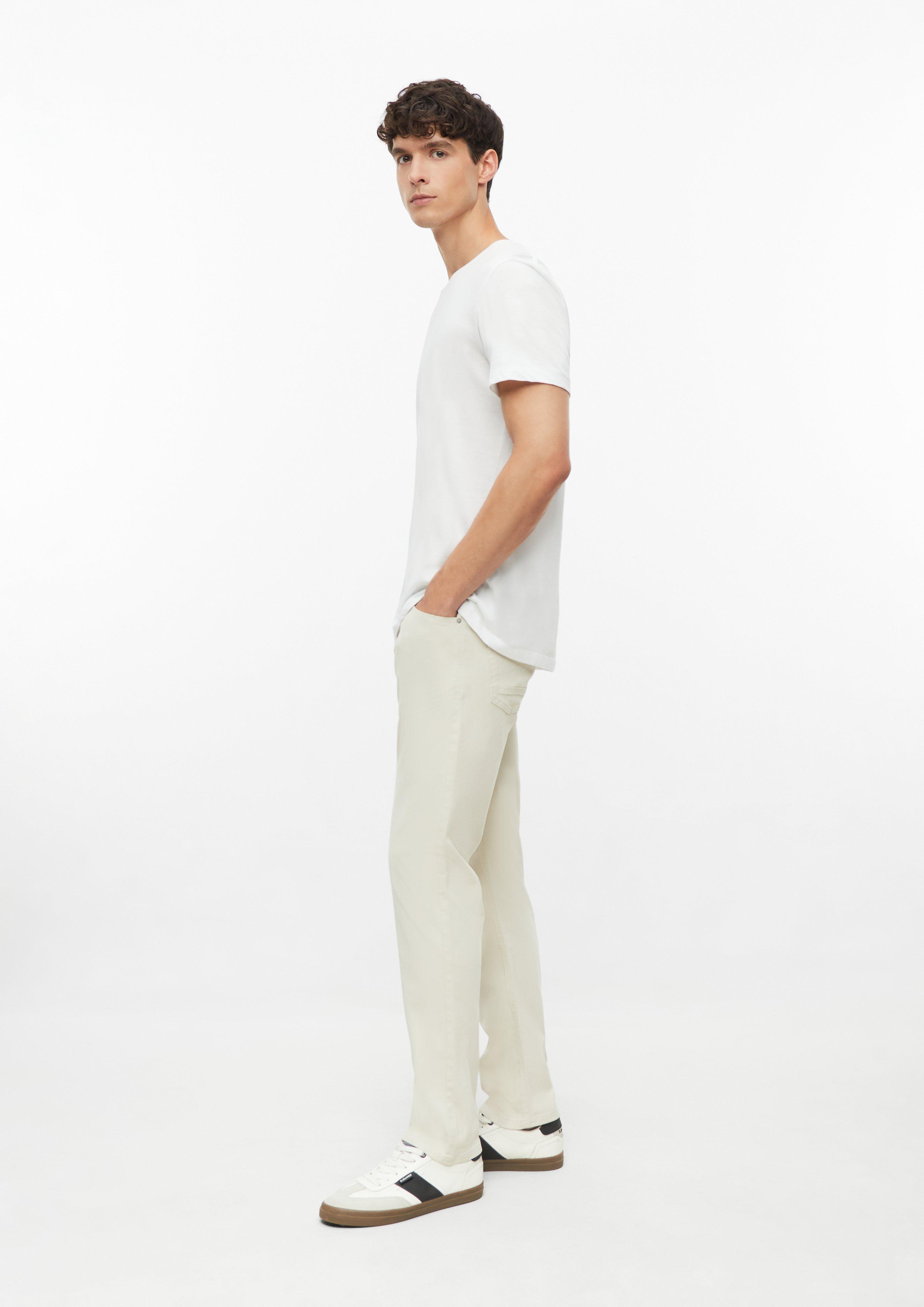 Herren Hose Benito / Straight Fit / Mid Rise / Struktur-Stretch in beige von s.Oliver