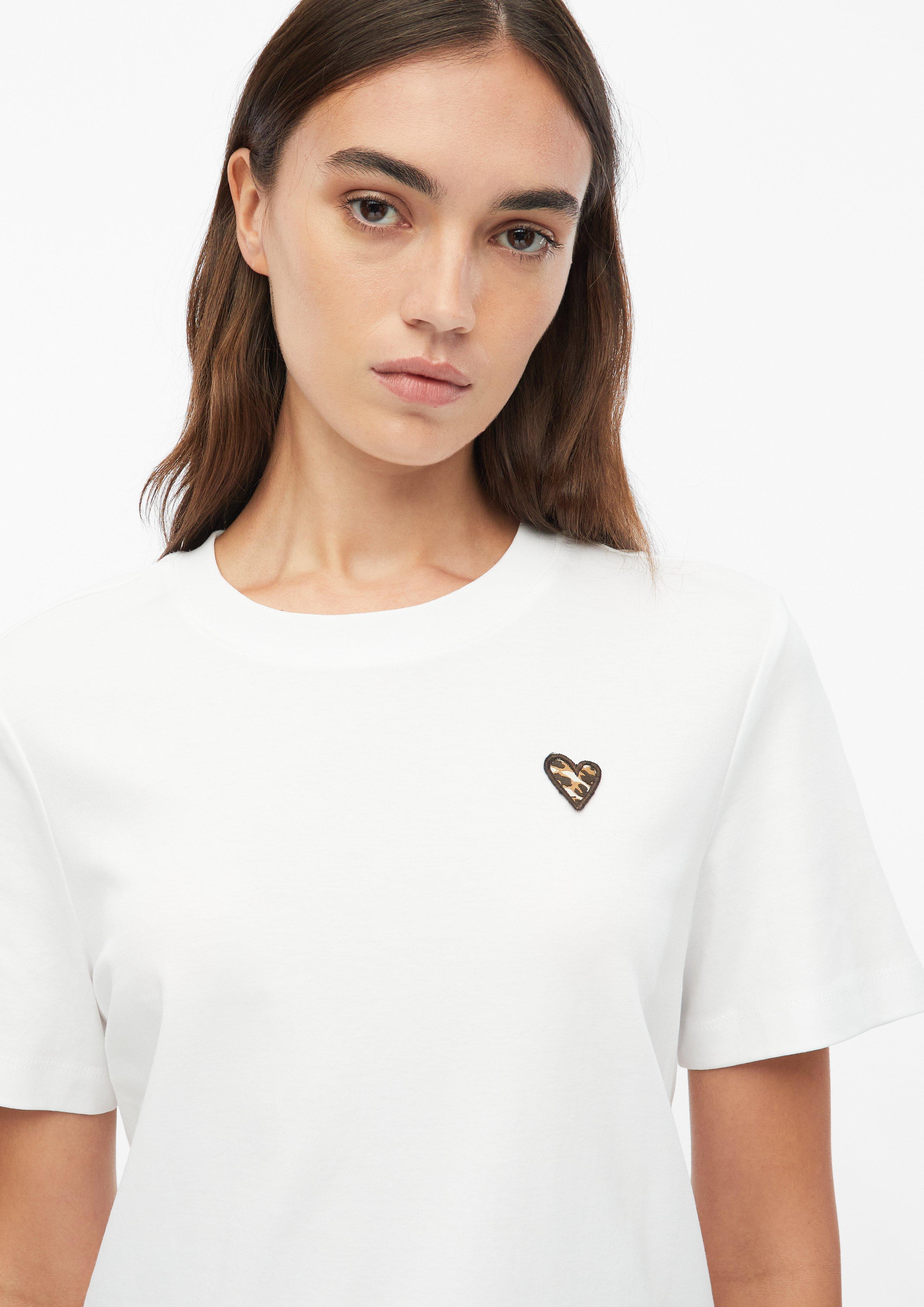 Femmes T-shirt avec un cœur léopard en blanc de s.Oliver