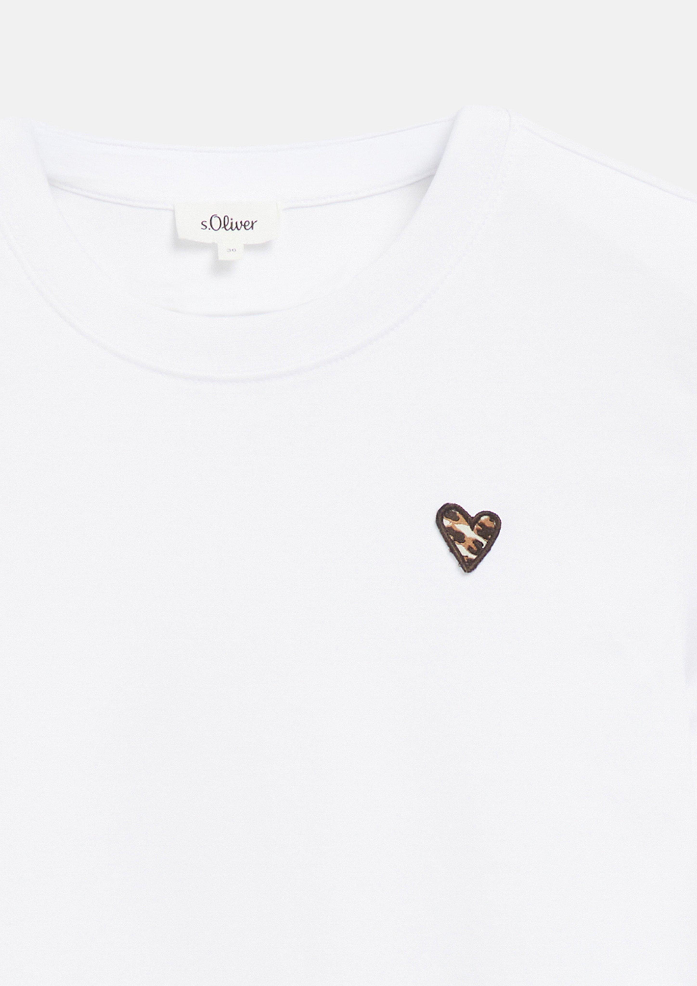 Femmes T-shirt avec un cœur léopard en blanc de s.Oliver