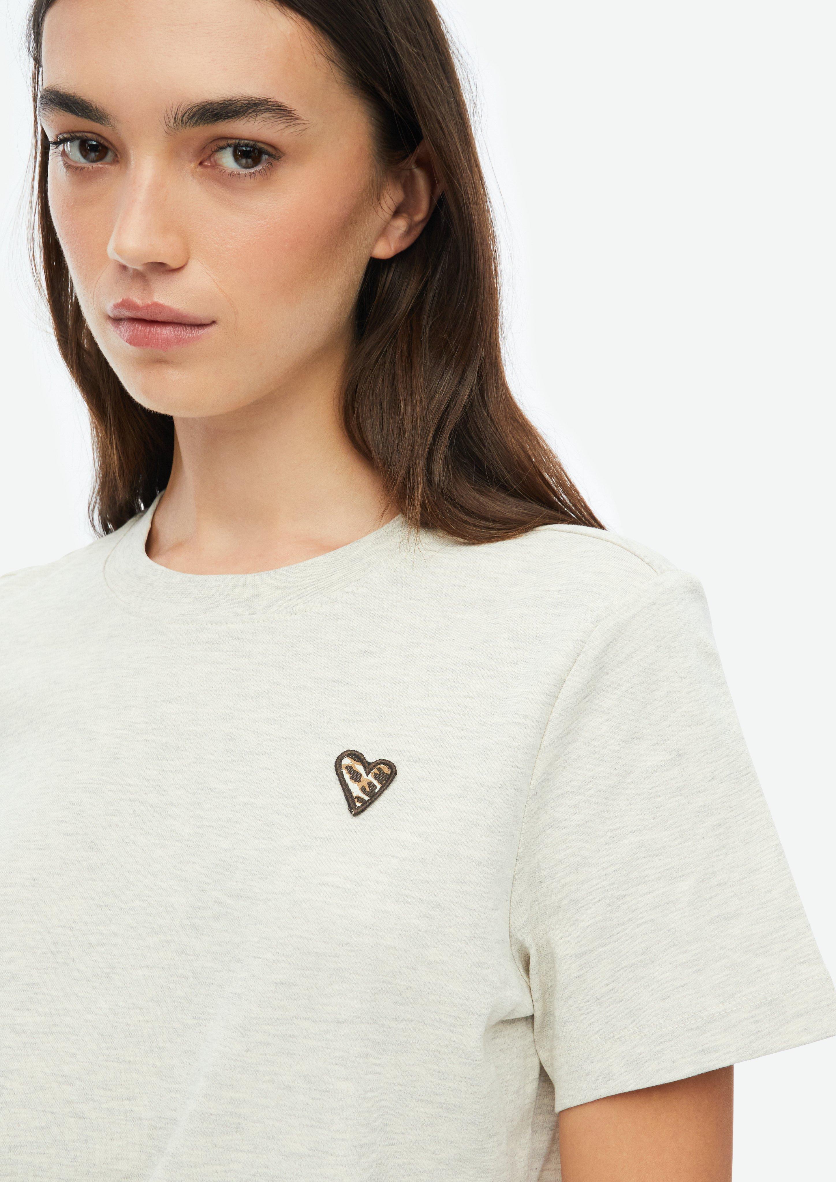 Dames T-shirt met luipaardhart in beige van s.Oliver