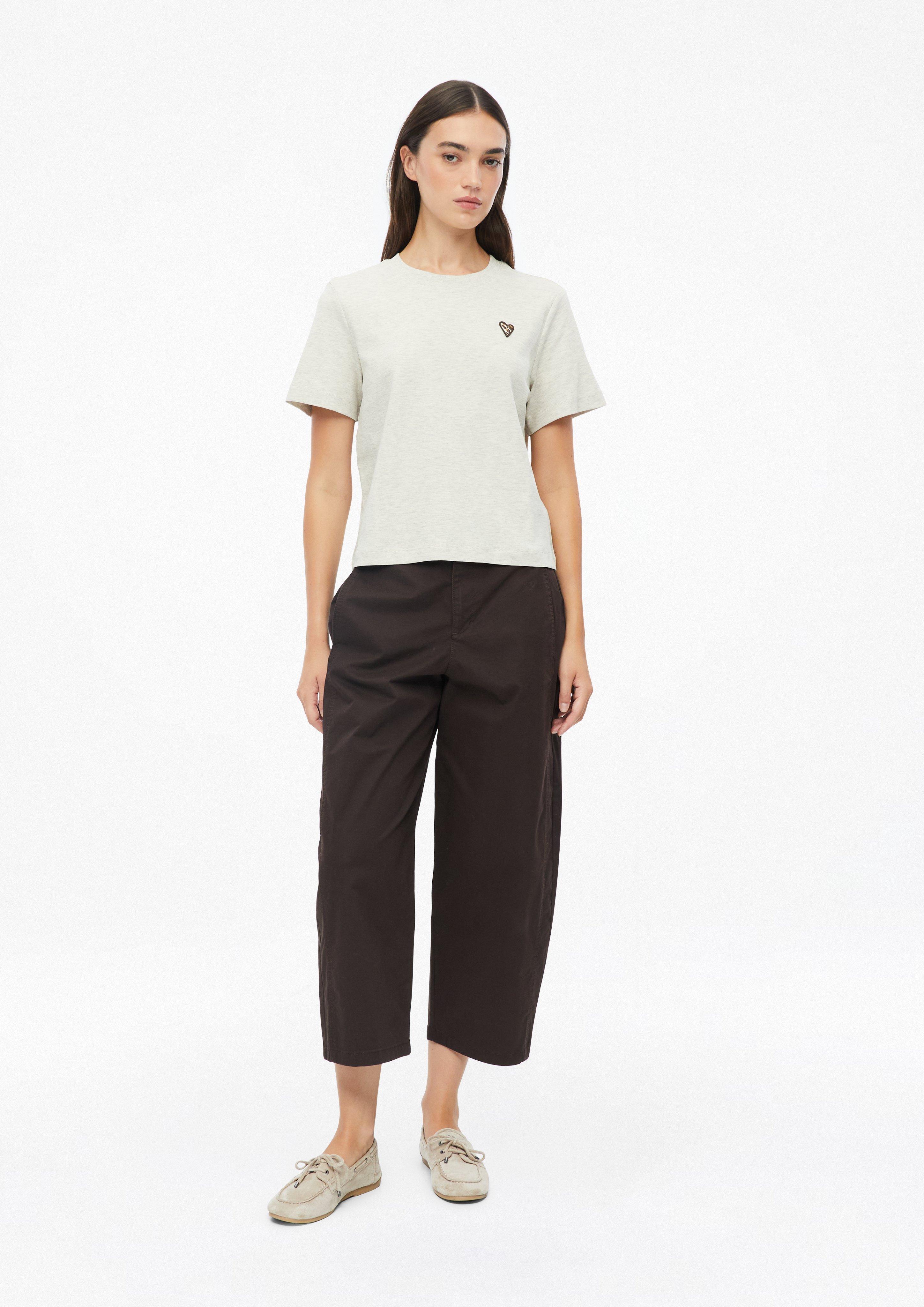 Dames T-shirt met luipaardhart in beige van s.Oliver