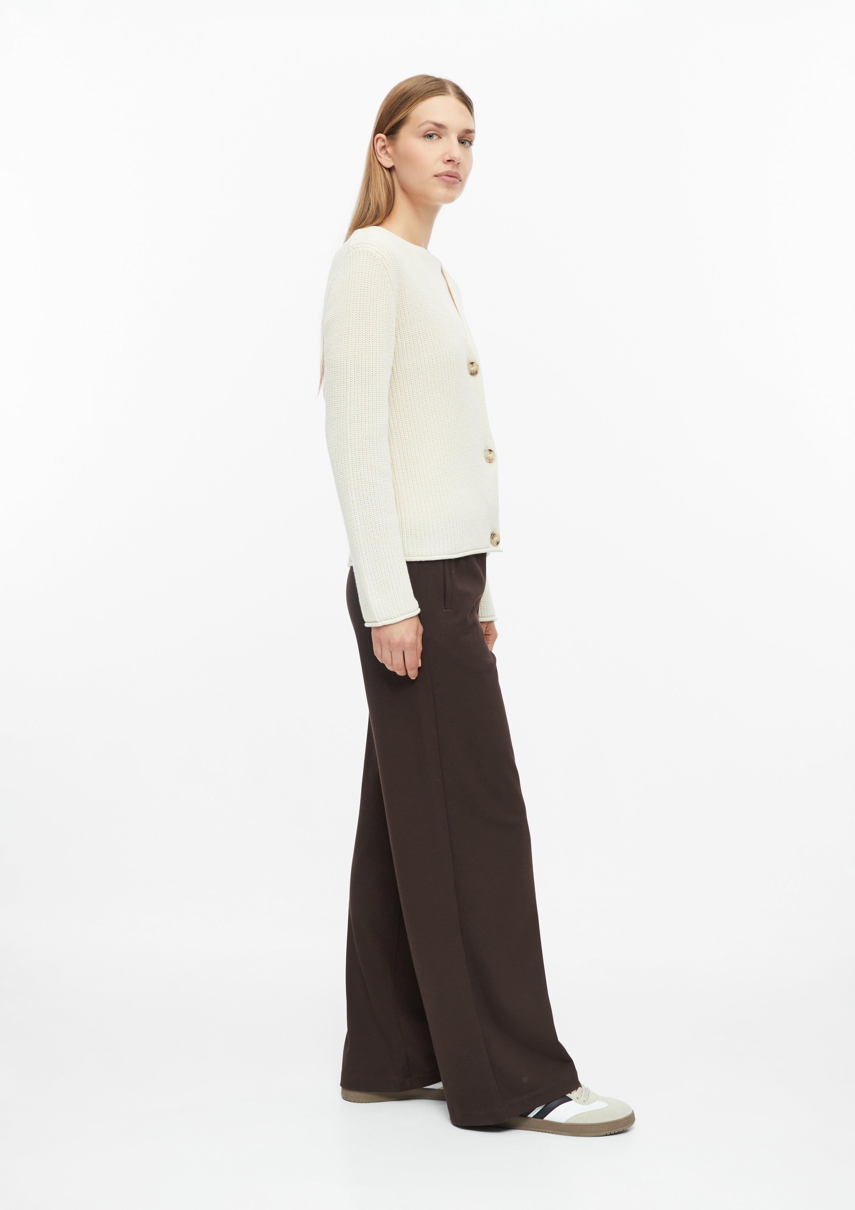 Women V-neck cardigan made of a cotton blend in cream by s.Oliver