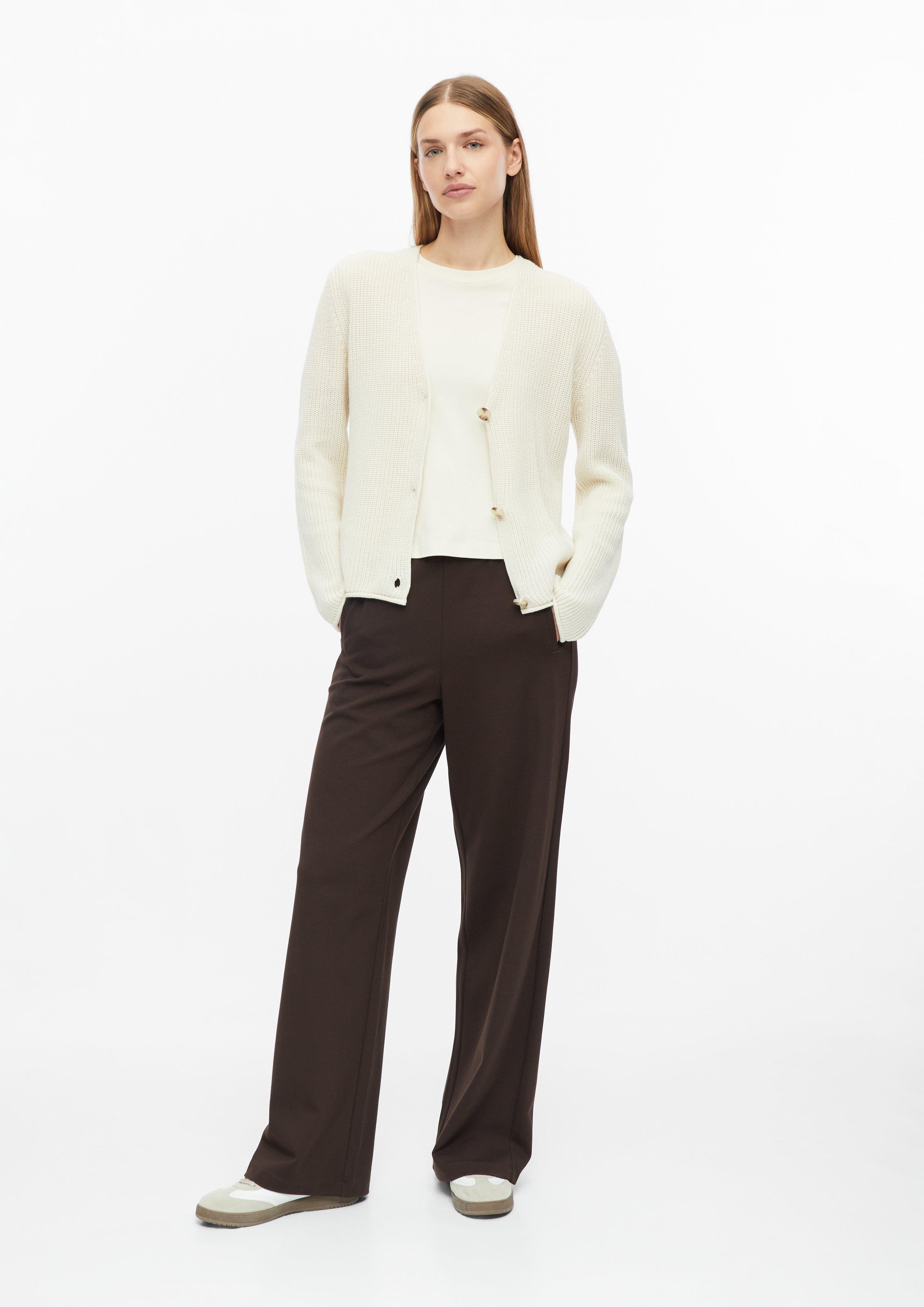 Women V-neck cardigan made of a cotton blend in cream by s.Oliver