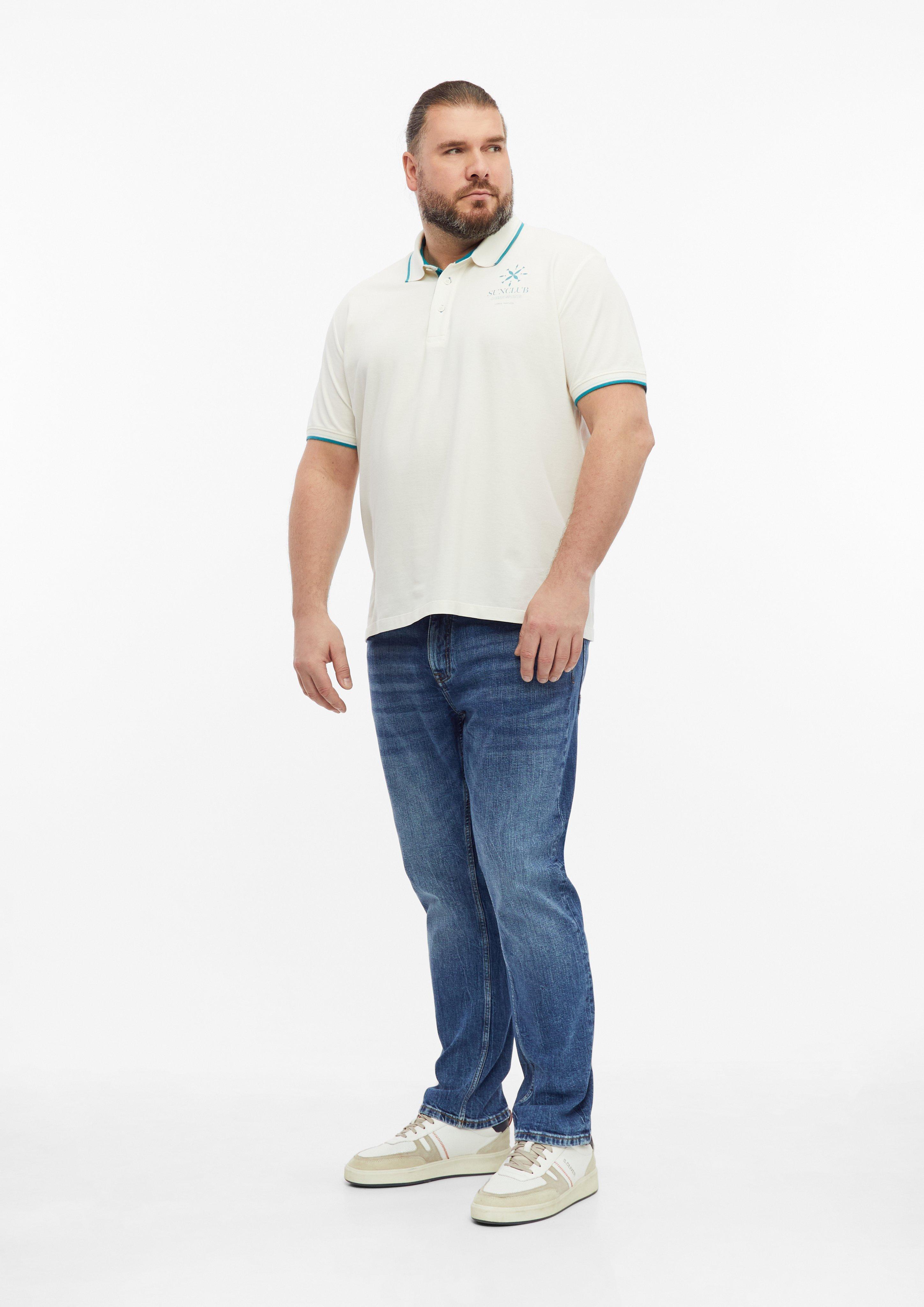 Pánové tričko s límečkem v barvě krémová od s.Oliver Men Big Sizes