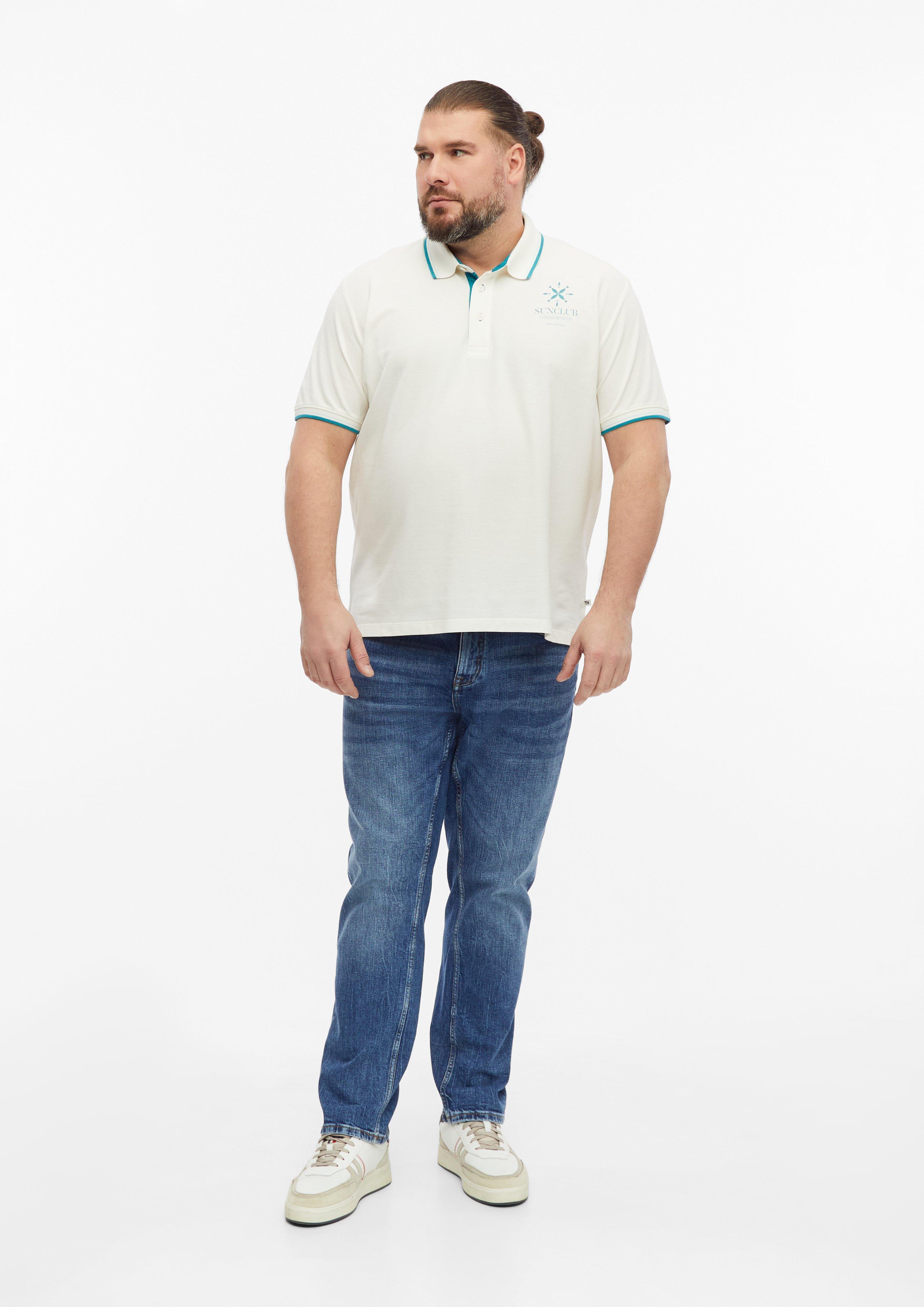 Pánové tričko s límečkem v barvě krémová od s.Oliver Men Big Sizes