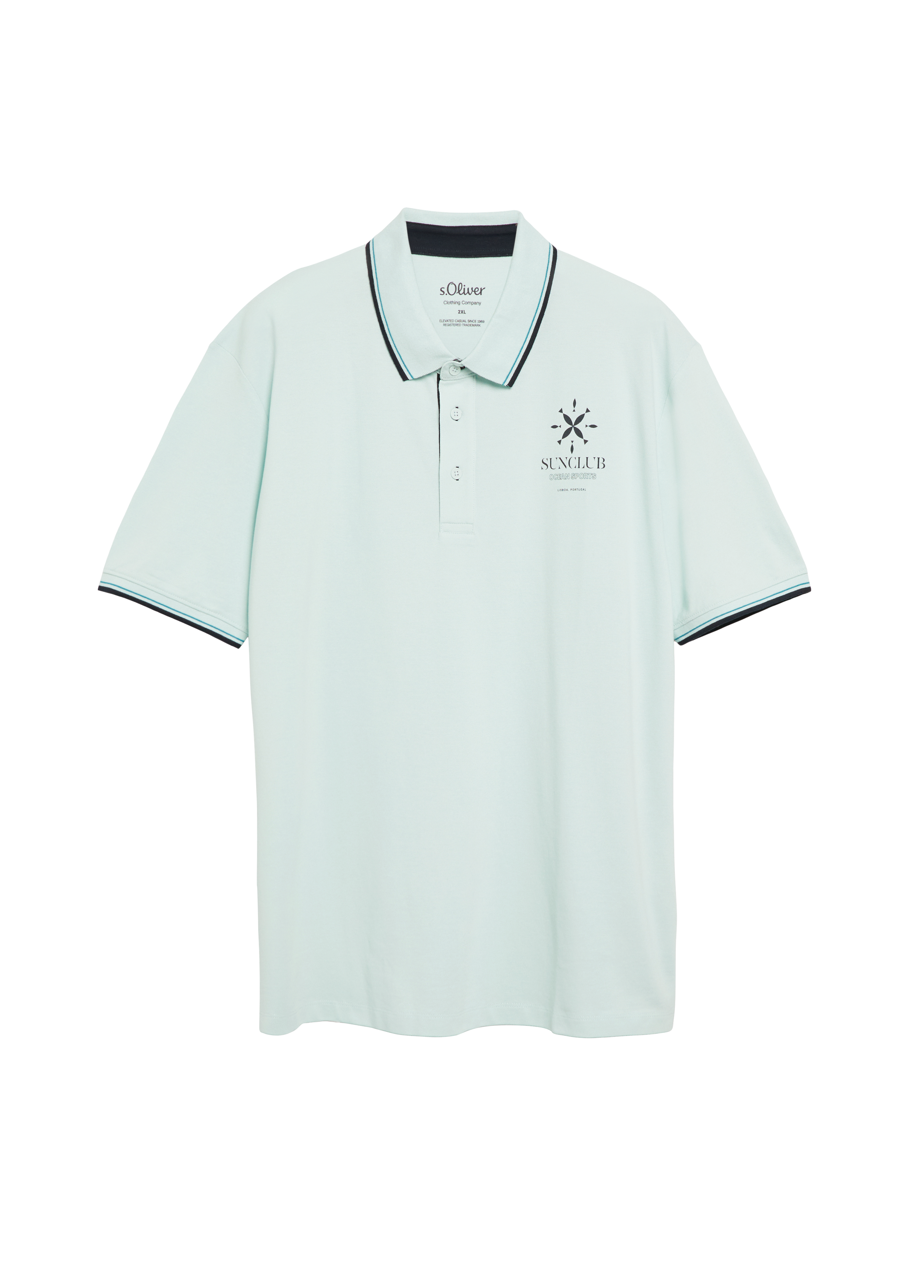 Poloshirt van katoen piqué met contrasterende details