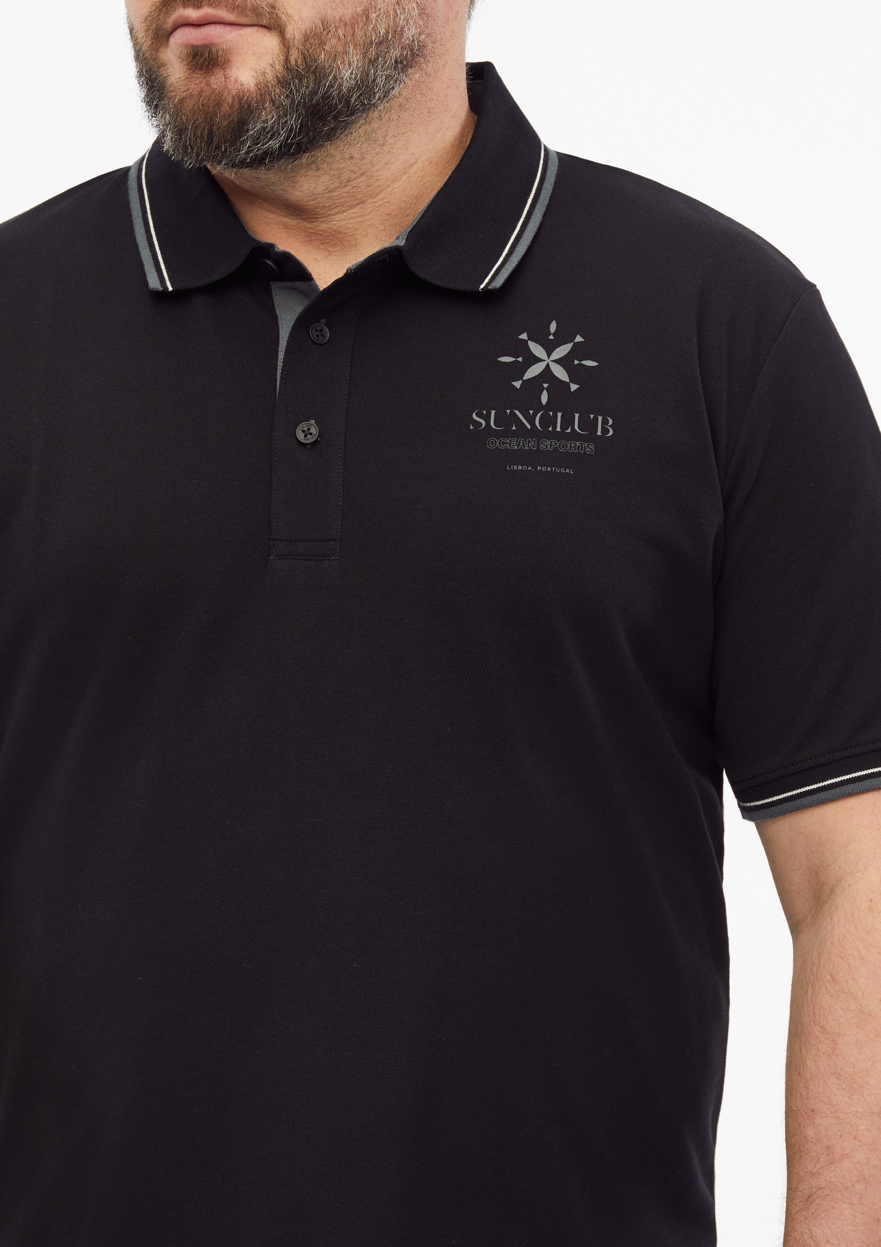 Pánové tričko s límečkem v barvě černá od s.Oliver Men Big Sizes