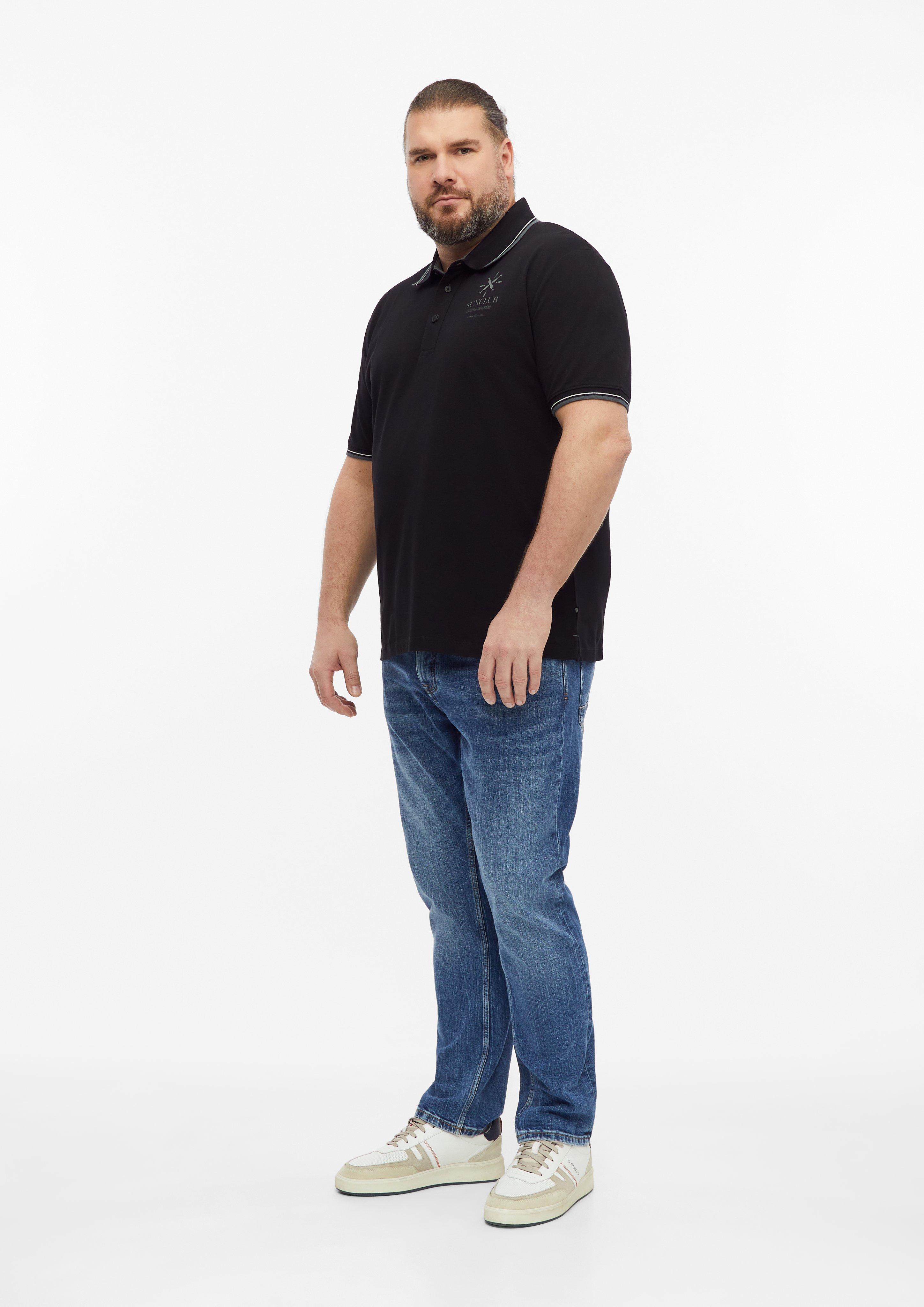 Pánové tričko s límečkem v barvě černá od s.Oliver Men Big Sizes
