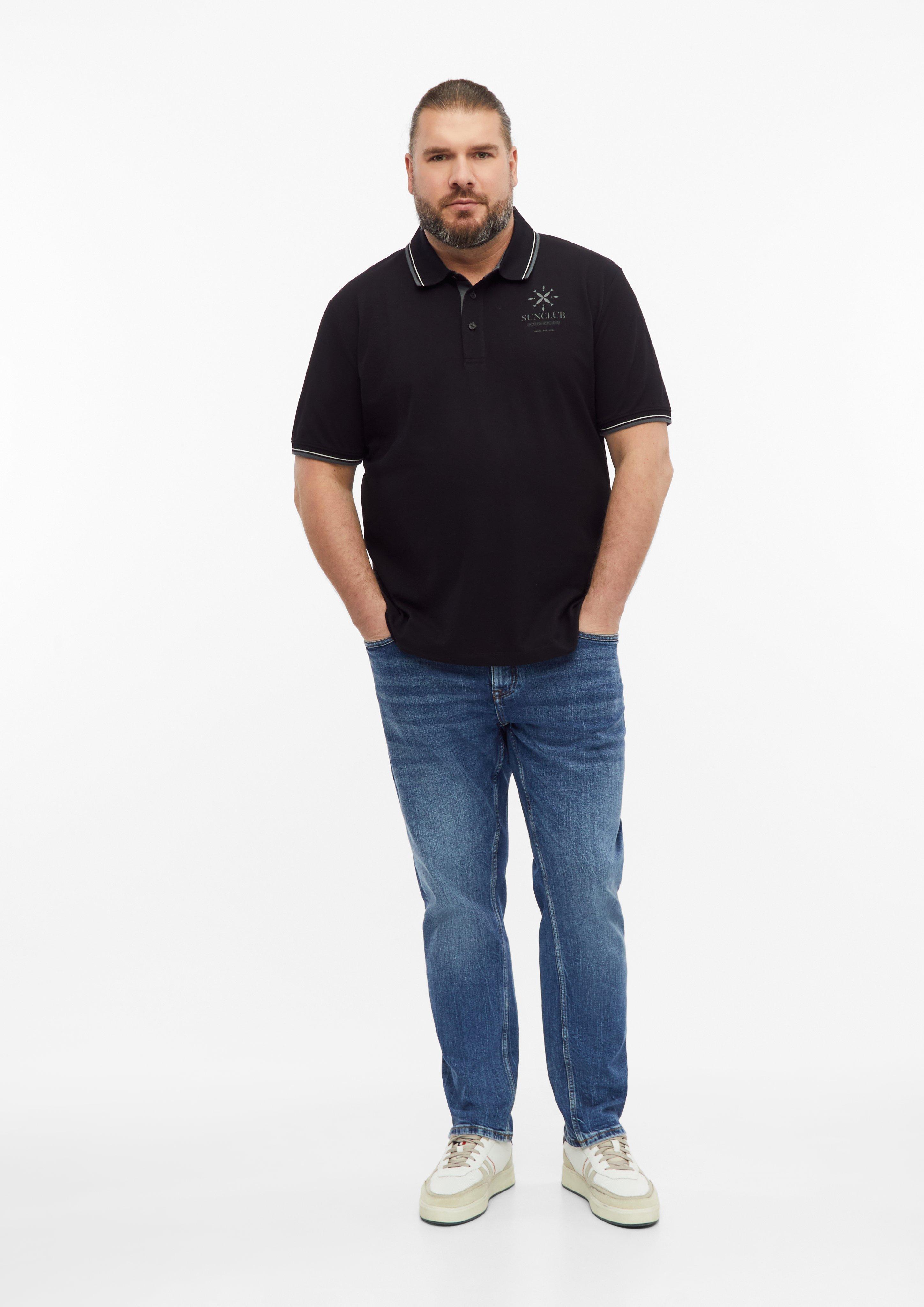 Pánové tričko s límečkem v barvě černá od s.Oliver Men Big Sizes