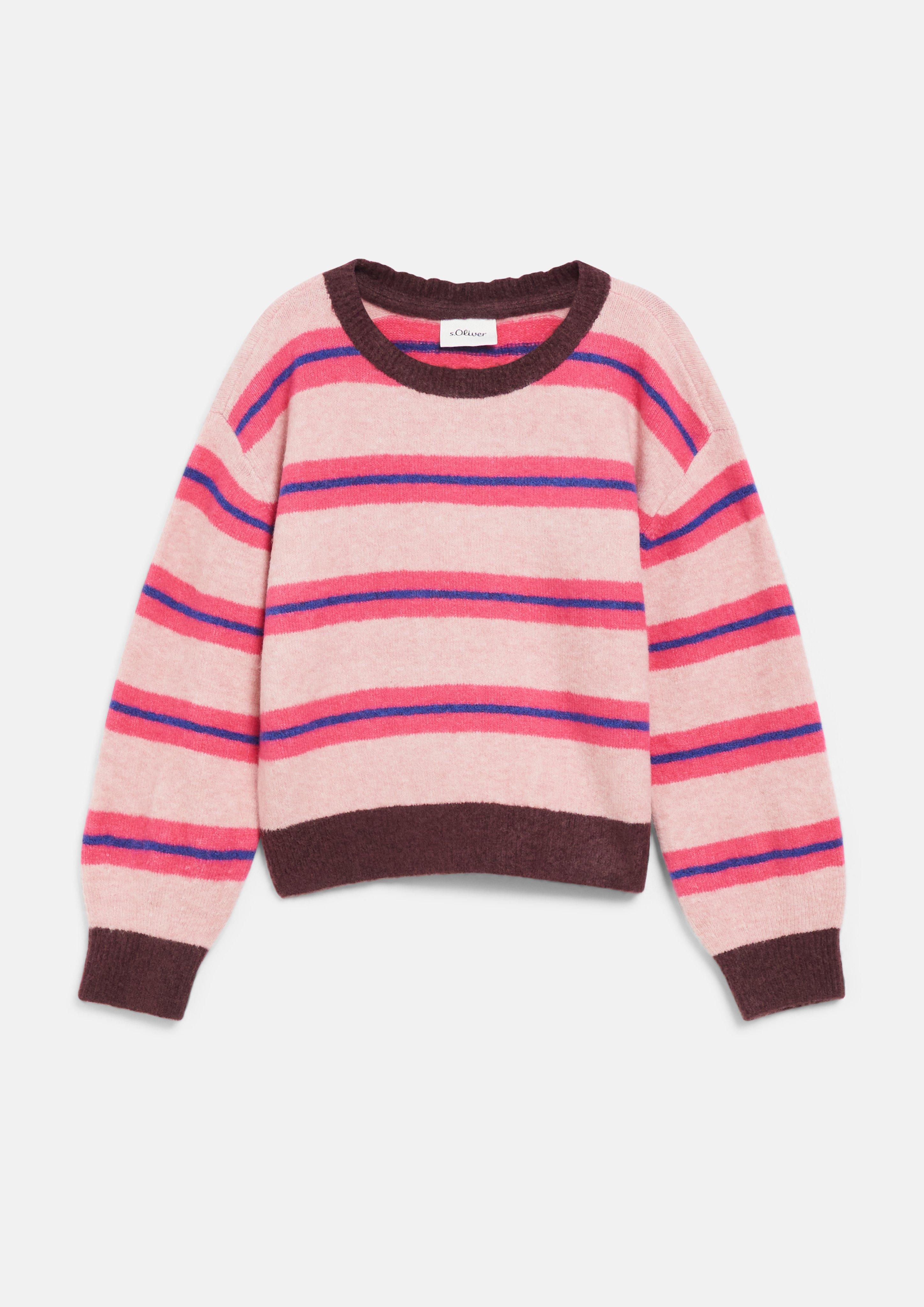 Kinder Flauschiger Strickpullover im Loose Fit in rosa von s.Oliver