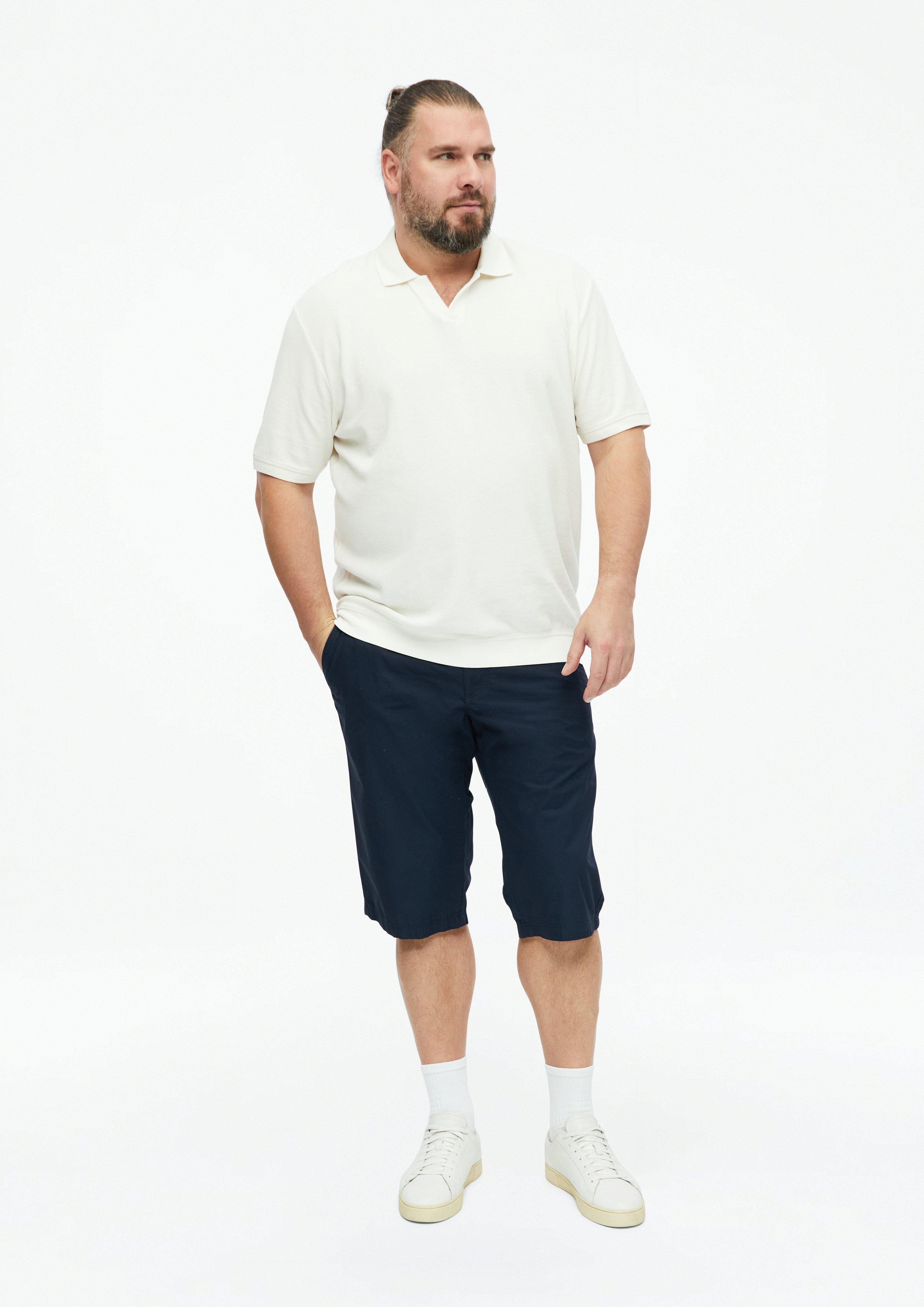Heren Gestructureerd poloshirt met boorden in wit van s.Oliver Men Big Sizes
